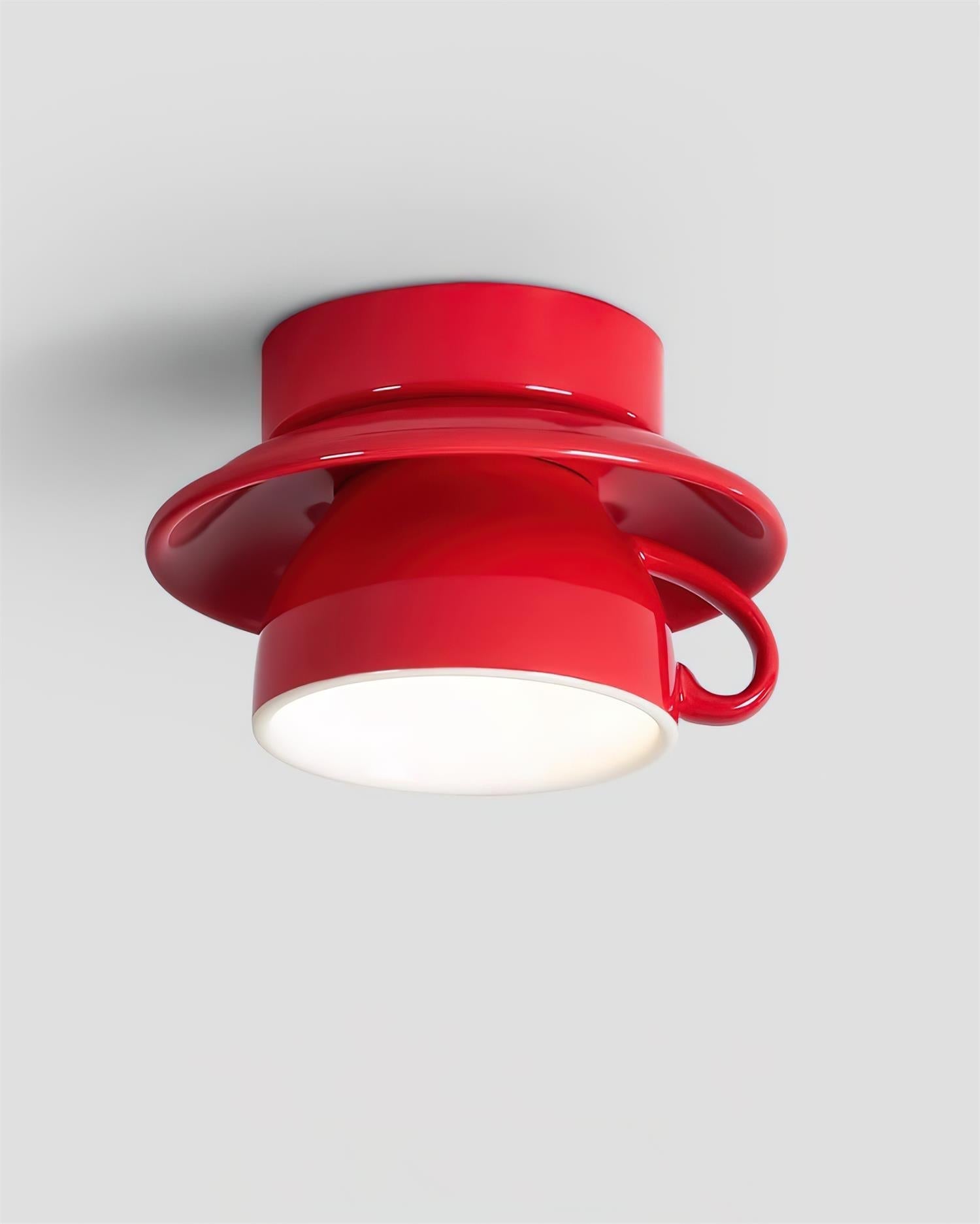 Teacup Plafonnier Céramique Rouge - Neutralighting