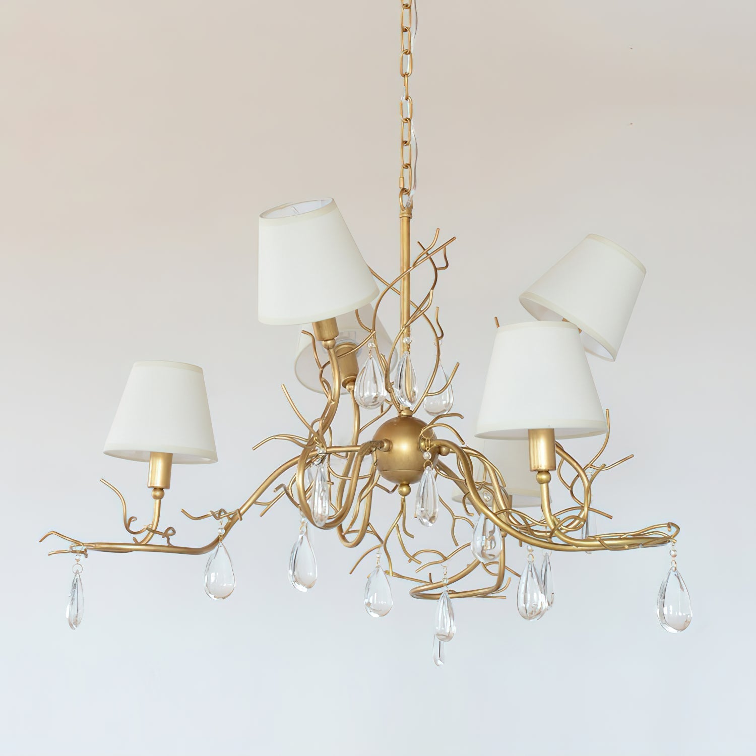 Olsolan Postmodern Luxury Fabric Crystal Chandelier - Lamp Copper