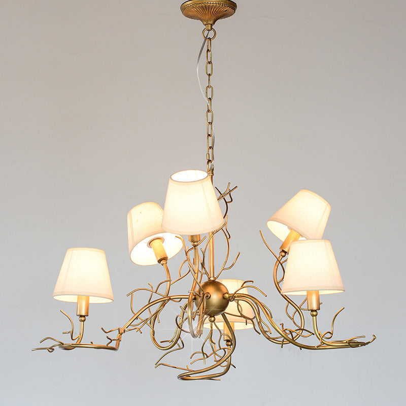 Olsolan Postmodern Luxury Fabric Crystal Chandelier - Lamp Copper