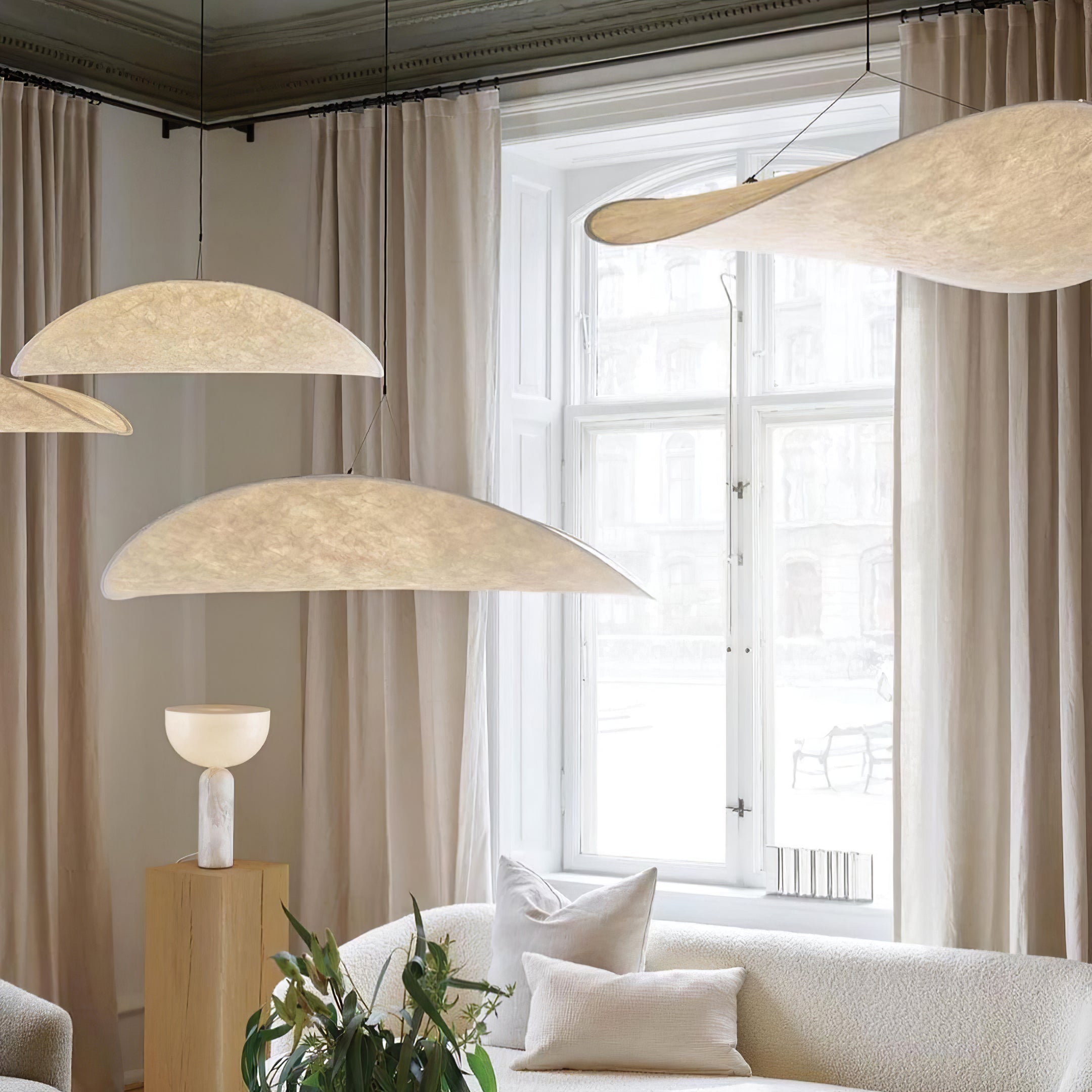 Elyno Lampe Suspension Sculpturale en Tissu - Neutralighting