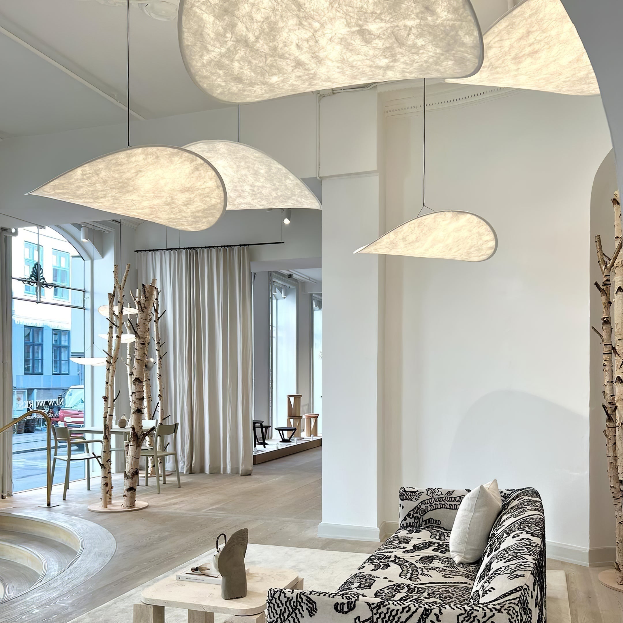 Elyno Lampe Suspension Sculpturale en Tissu - Neutralighting