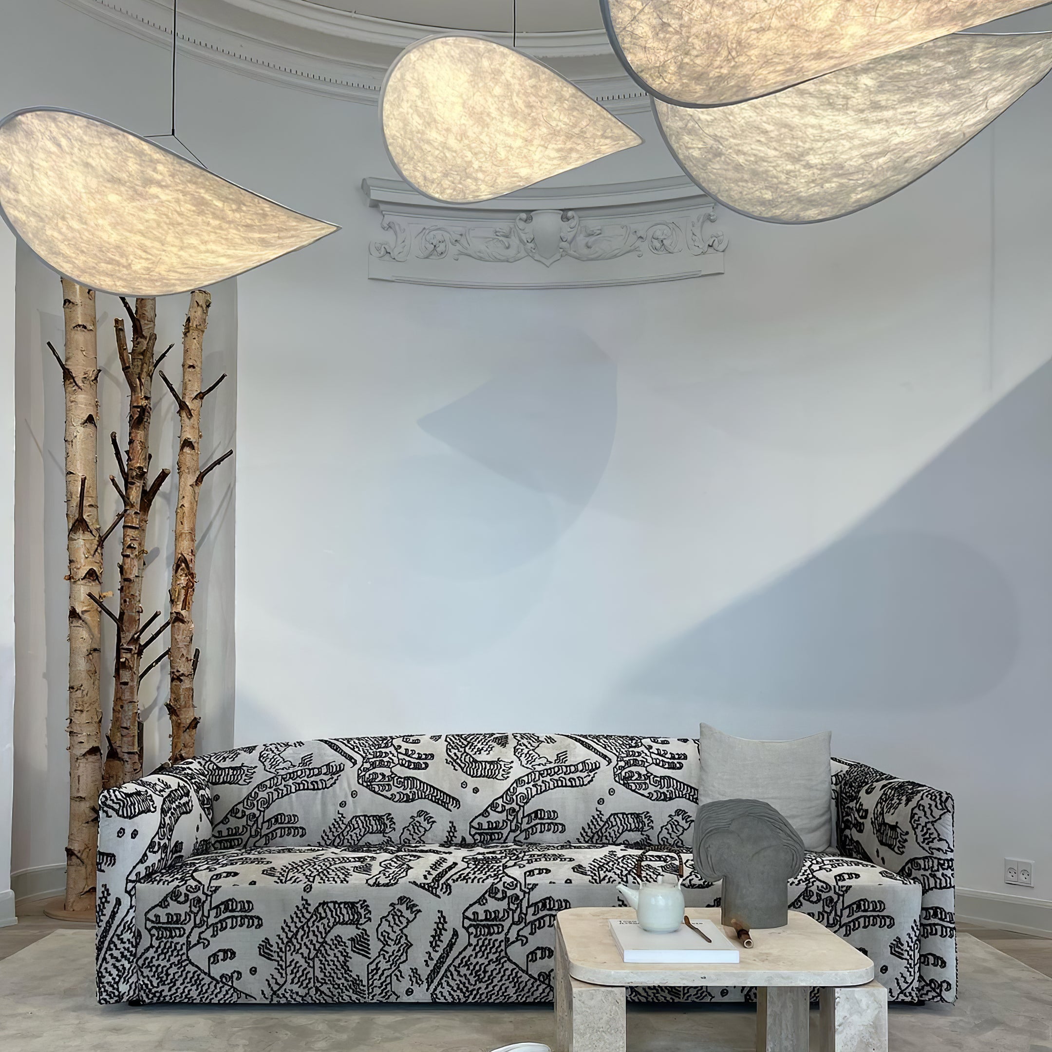 Elyno Lampe Suspension Sculpturale en Tissu - Neutralighting