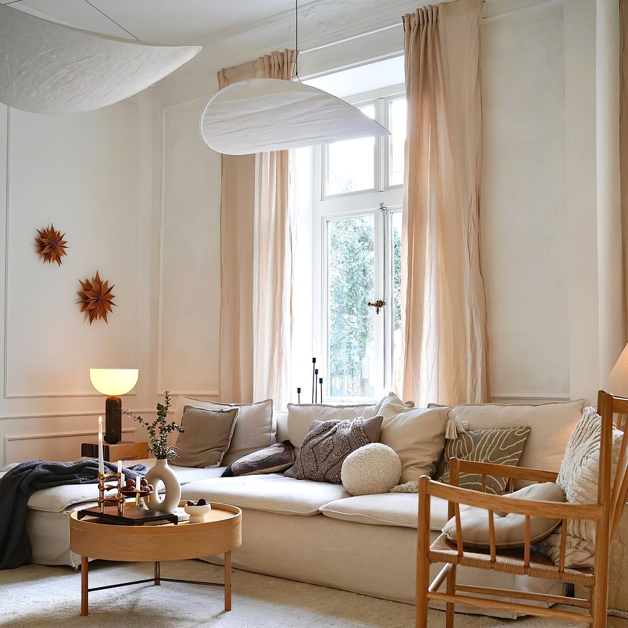 Elyno Lampe Suspension Sculpturale en Tissu - Neutralighting