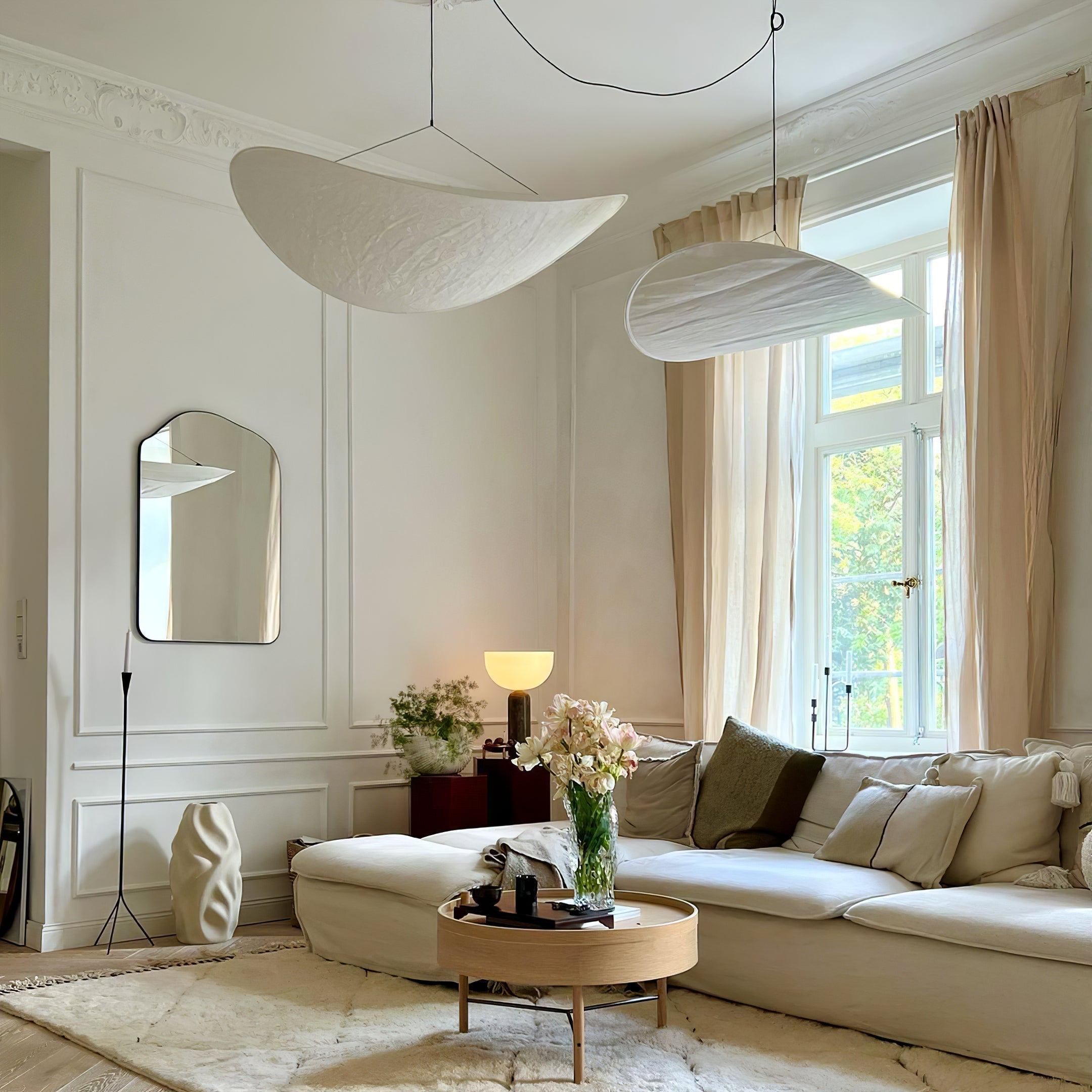 Elyno Lampe Suspension Sculpturale en Tissu - Neutralighting