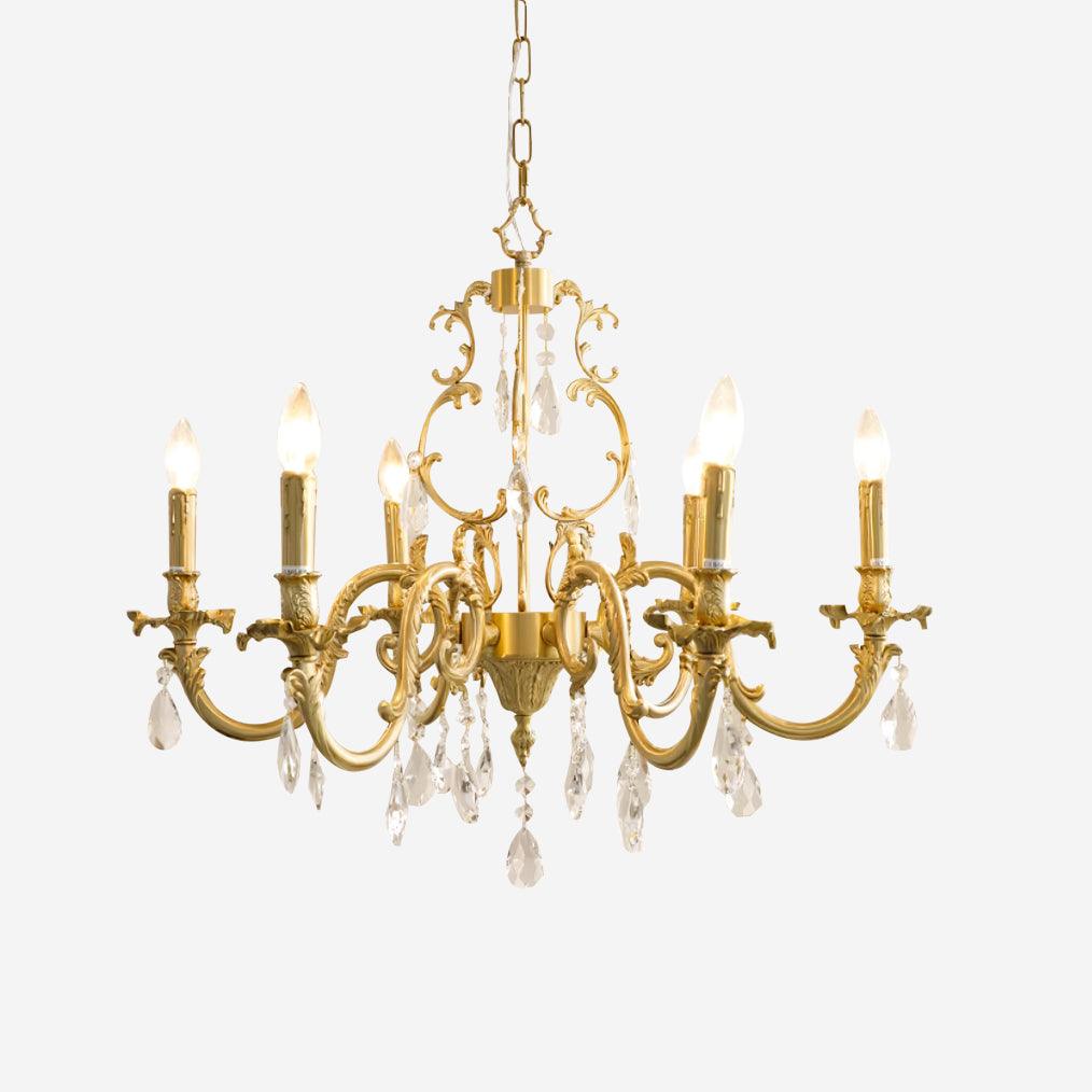 Elvion Lustre Classique en Laiton et Cristal - Neutralighting