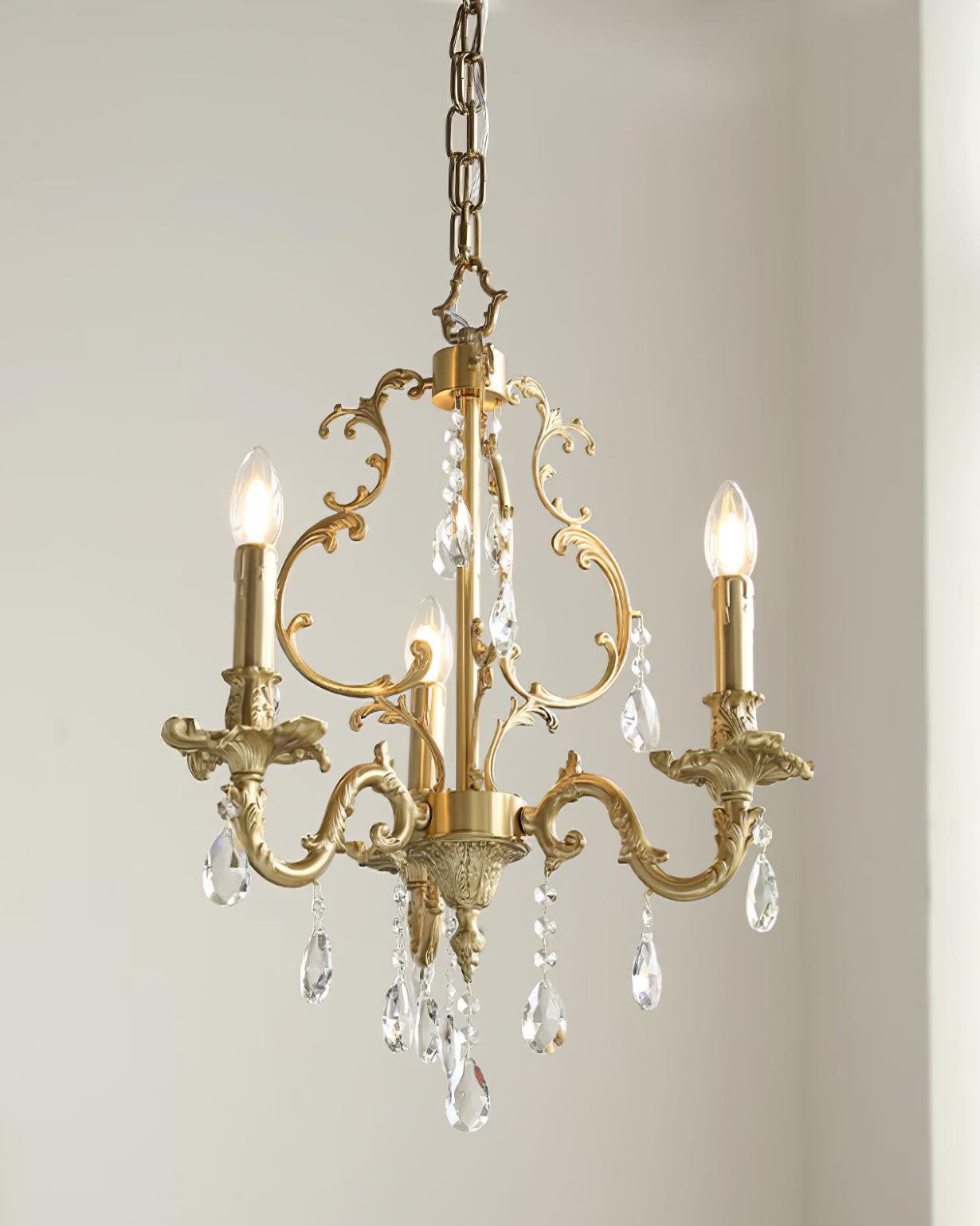 Elvion Lustre Classique en Laiton et Cristal - Neutralighting
