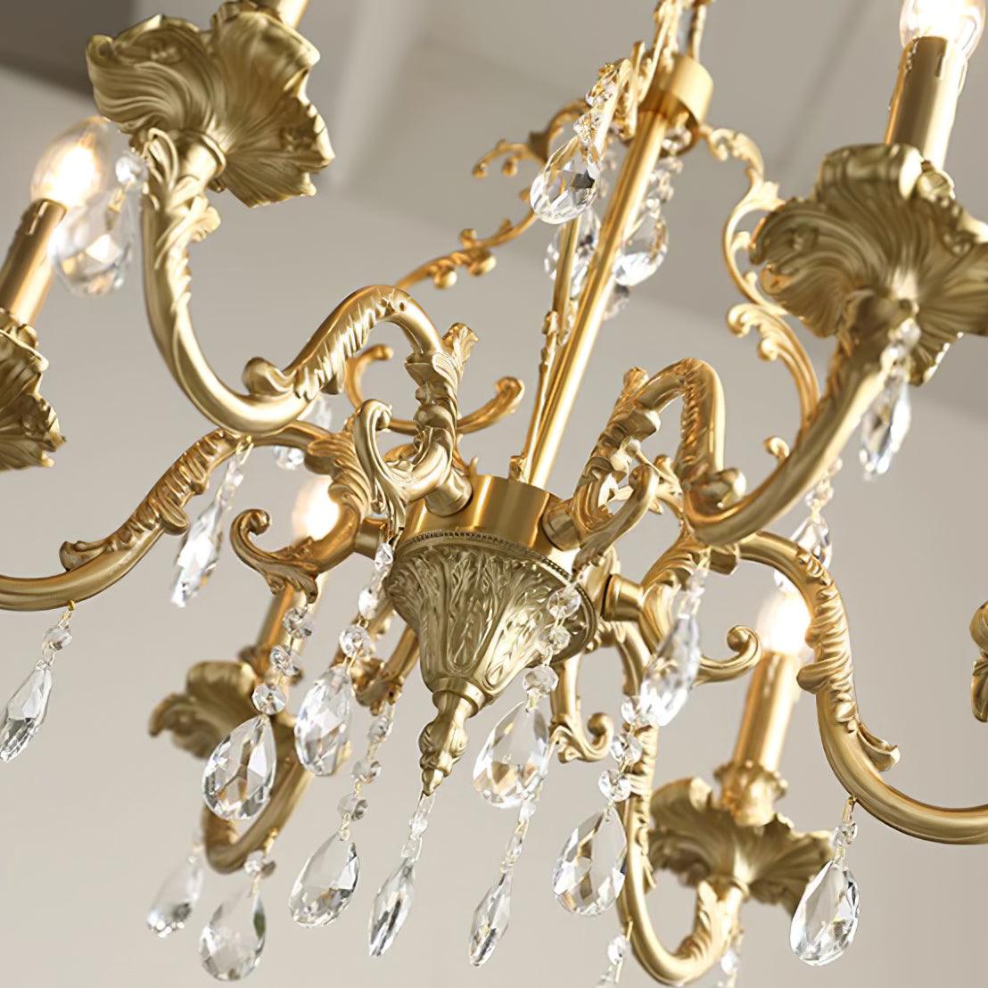 Elvion Lustre Classique en Laiton et Cristal - Neutralighting