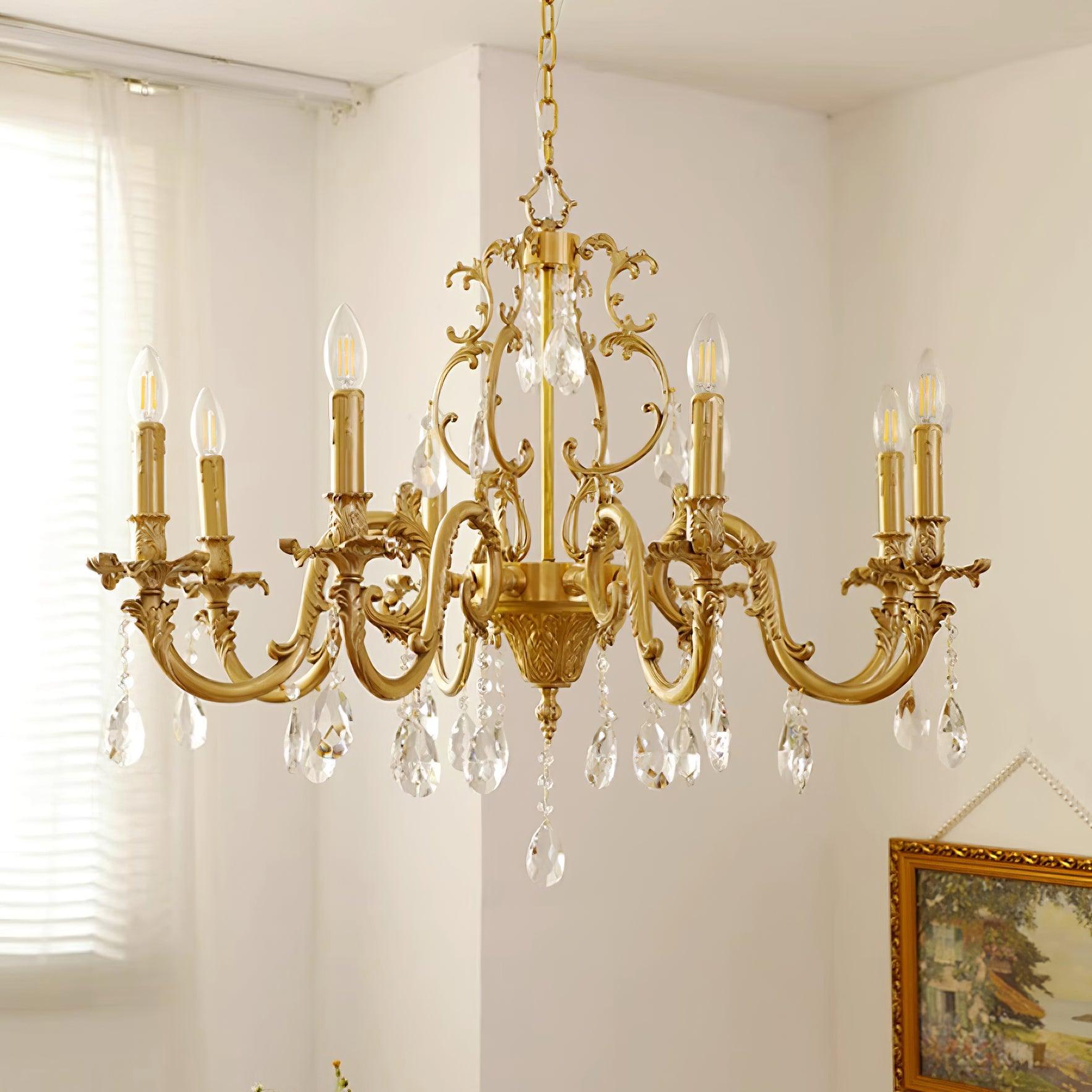 Elvion Lustre Classique en Laiton et Cristal - Neutralighting