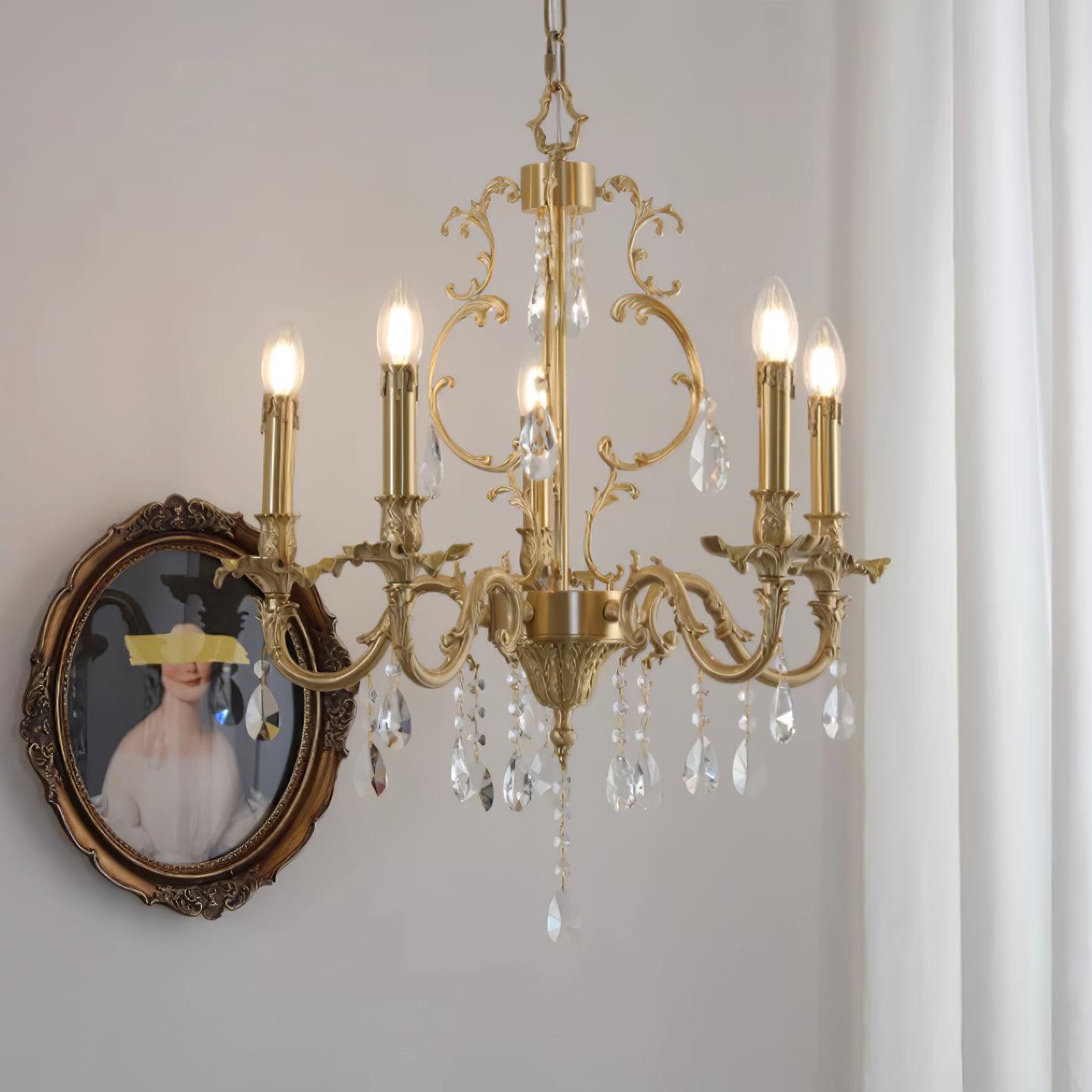Elvion Lustre Classique en Laiton et Cristal - Neutralighting