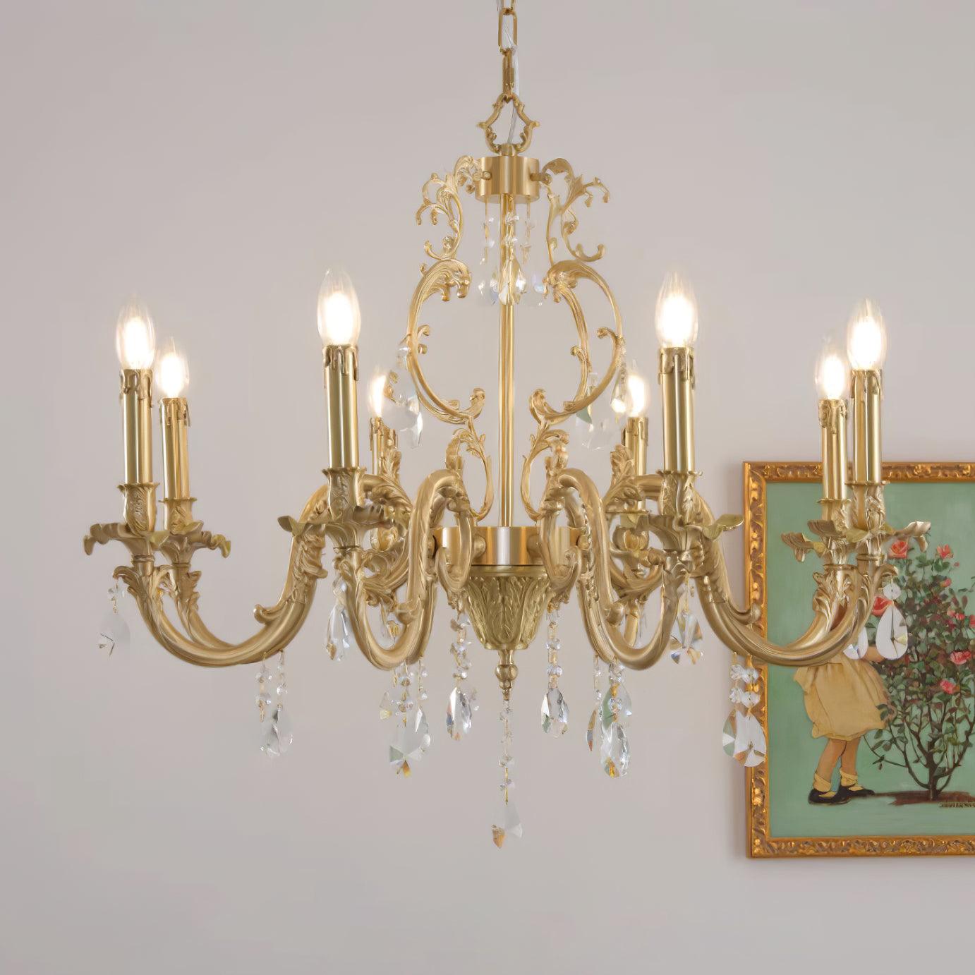 Elvion Lustre Classique en Laiton et Cristal - Neutralighting