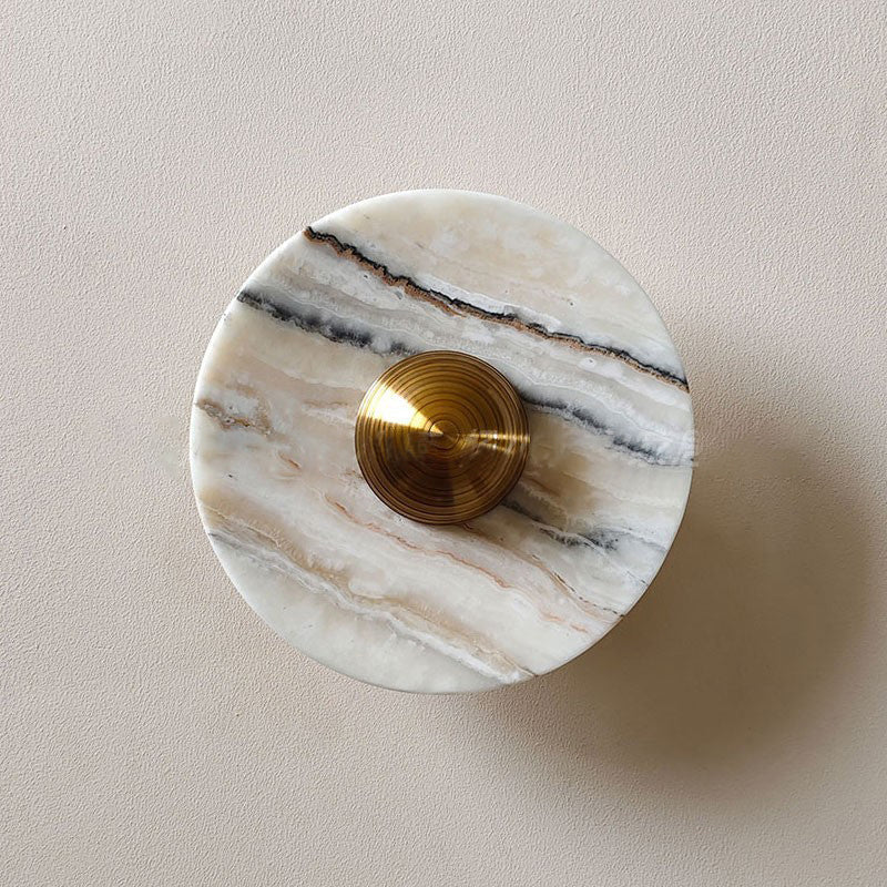 Olrine Modern Minimalist Marble Metal Wall Lamp - Lamp Copper