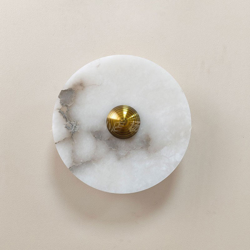 Olrine Modern Minimalist Marble Metal Wall Lamp - Lamp Copper