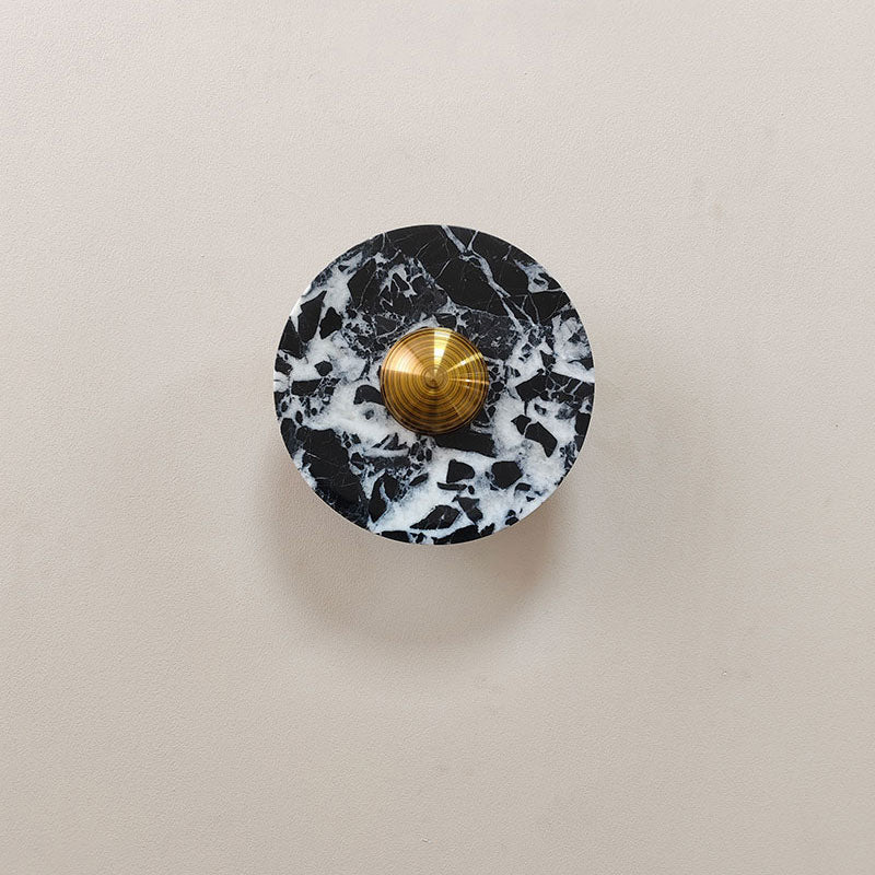Olrine Modern Minimalist Marble Metal Wall Lamp - Lamp Copper