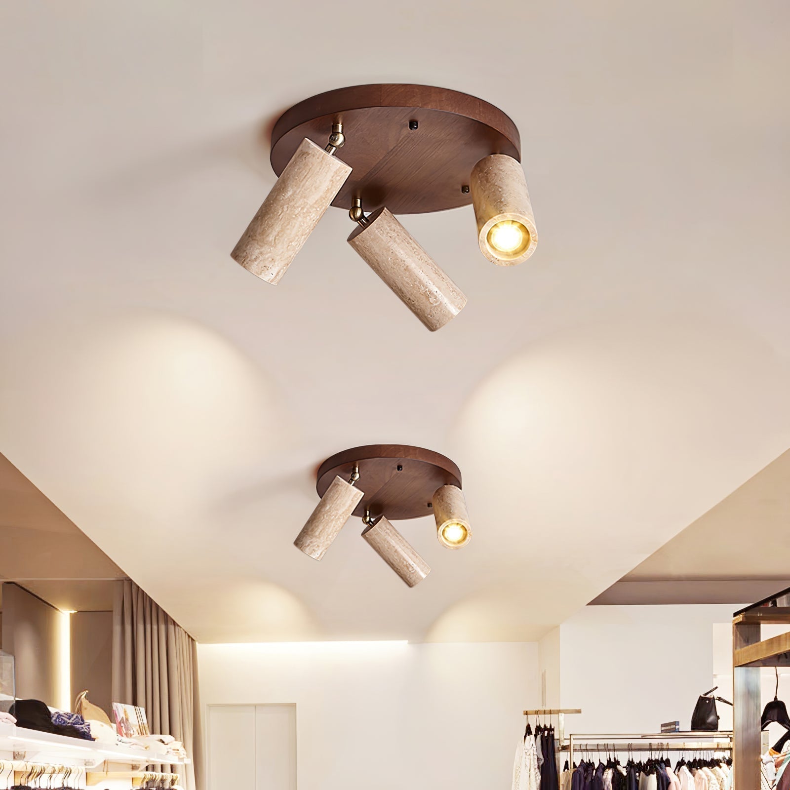 Zevenion Multi-Bras Travertin Plafonnier - Neutralighting