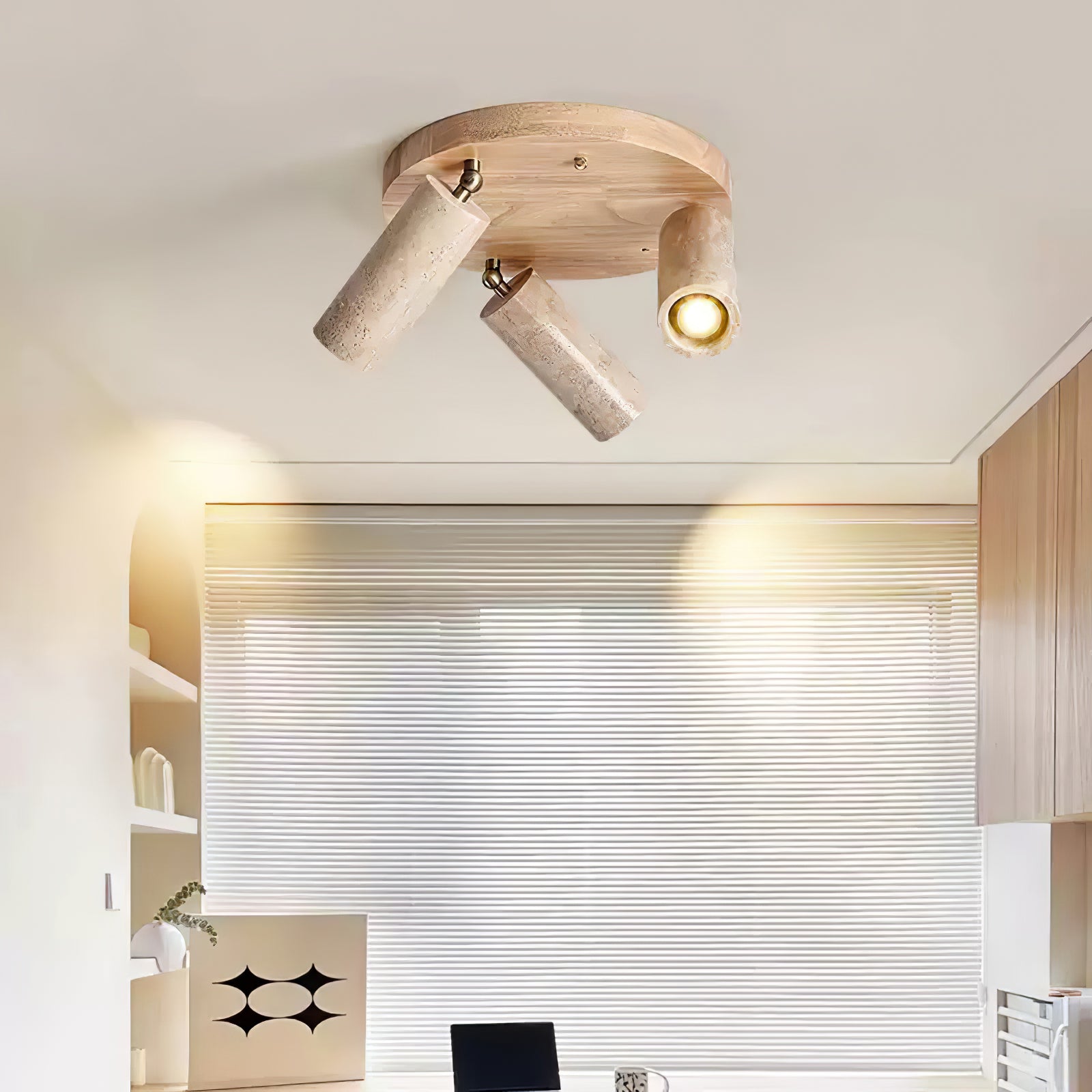 Zevenion Multi-Bras Travertin Plafonnier - Neutralighting