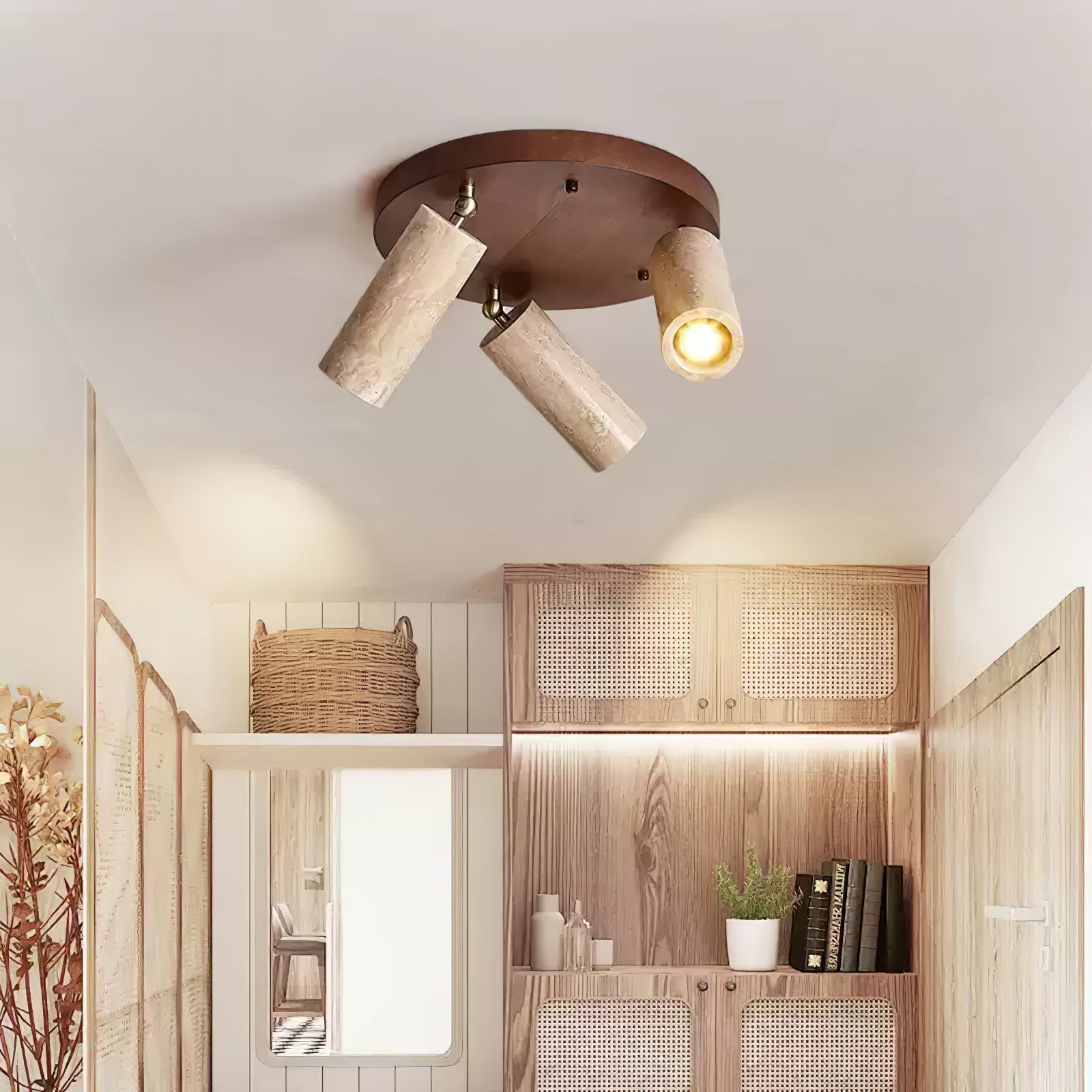 Zevenion Multi-Bras Travertin Plafonnier - Neutralighting