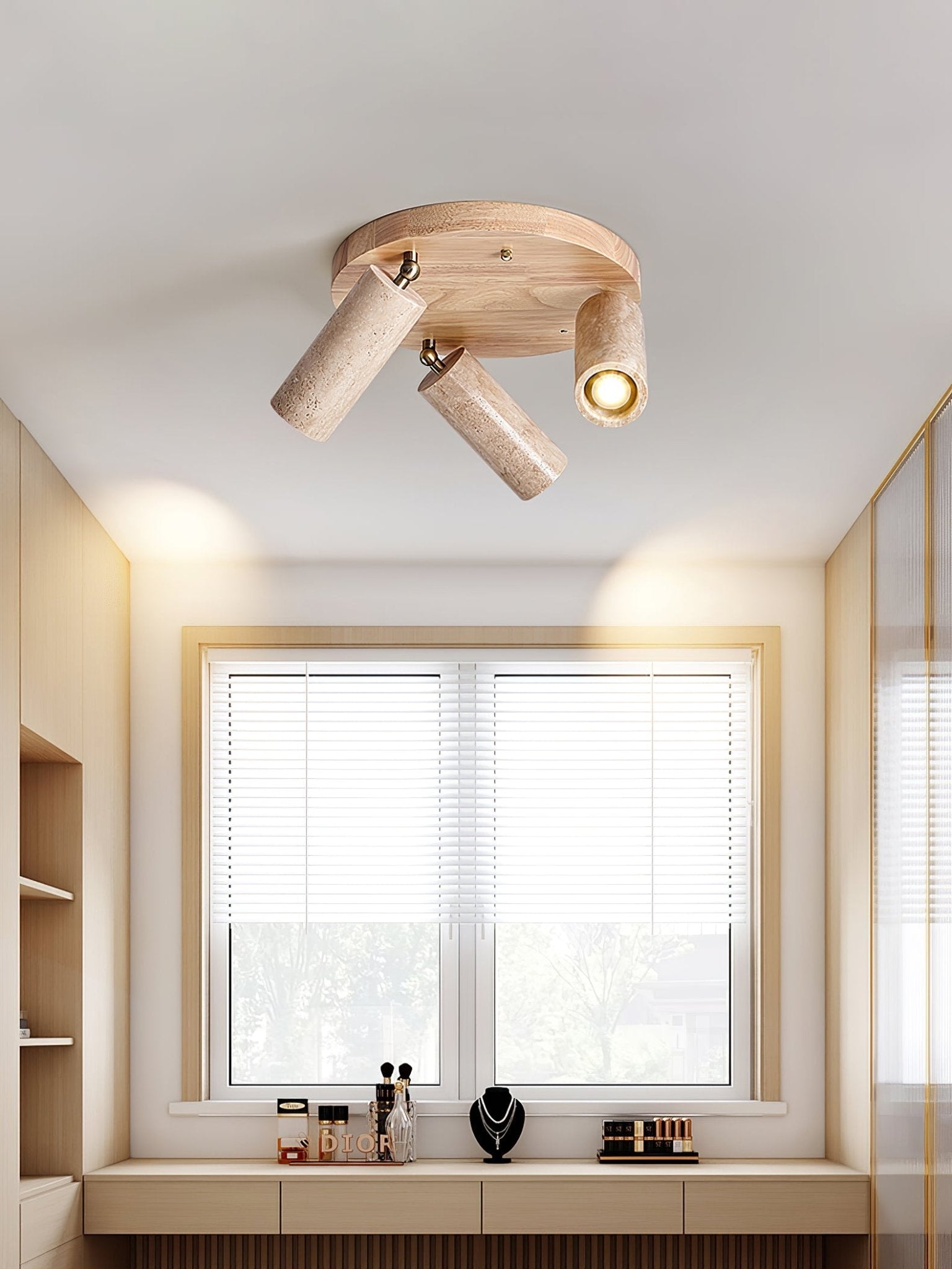 Zevenion Multi-Bras Travertin Plafonnier - Neutralighting