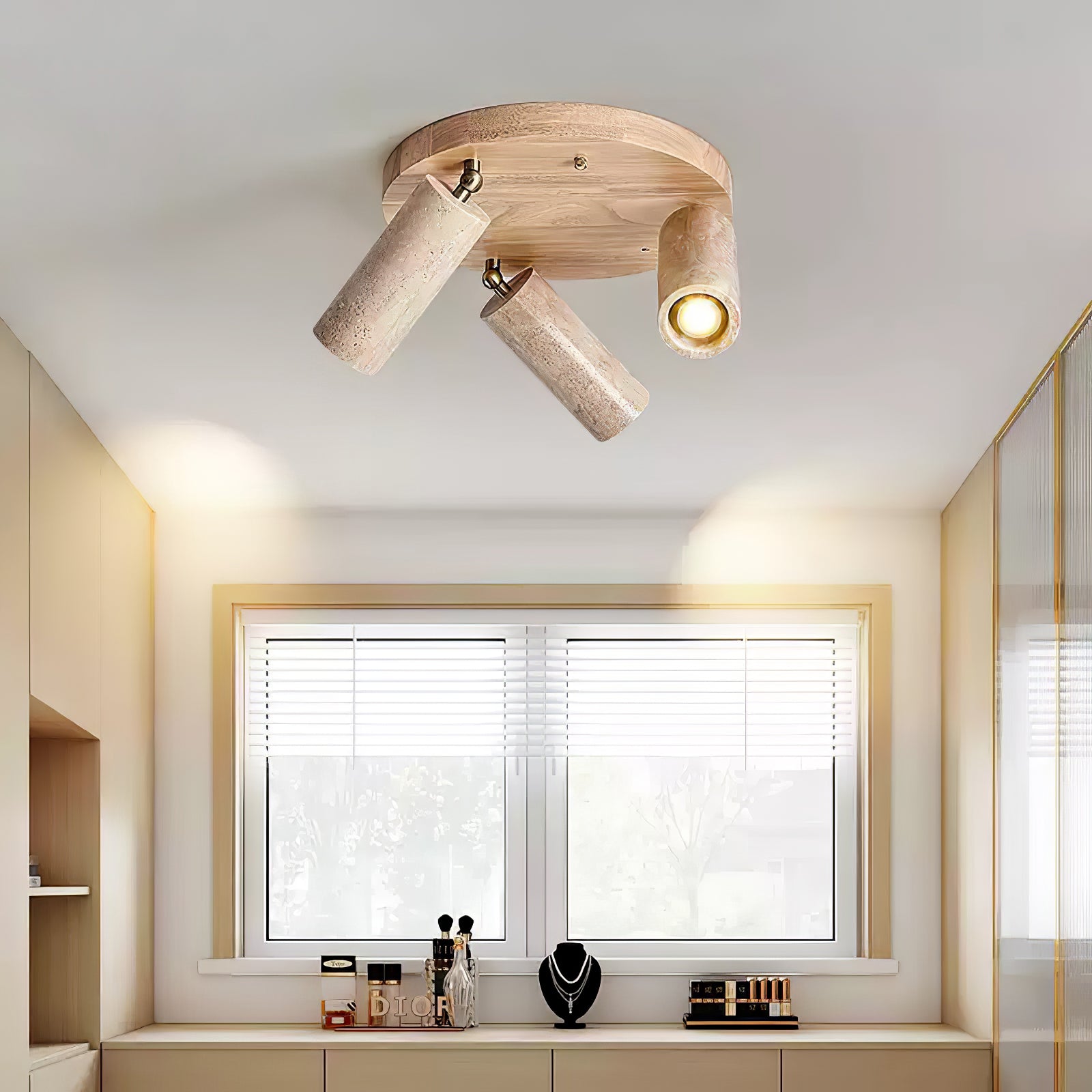 Zevenion Multi-Bras Travertin Plafonnier - Neutralighting