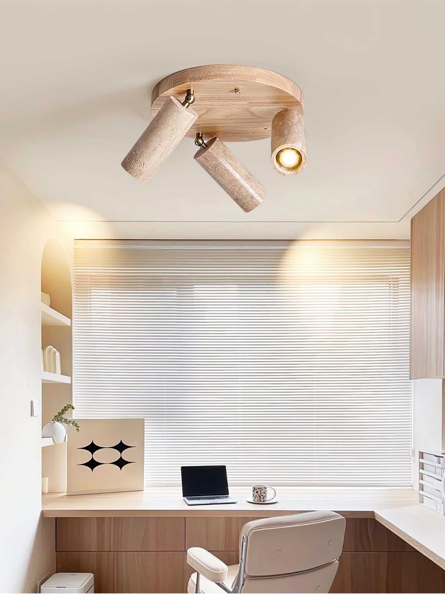 Zevenion Multi-Bras Travertin Plafonnier - Neutralighting