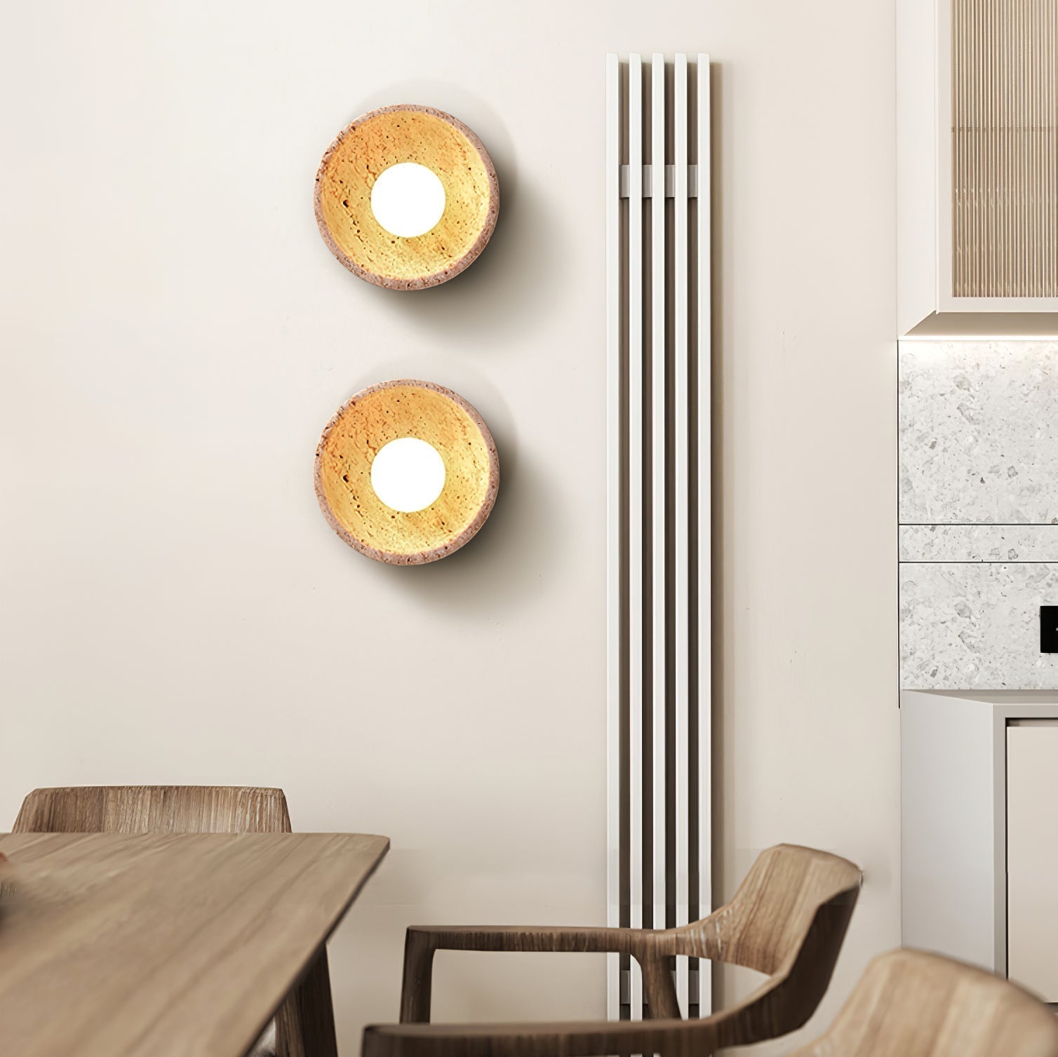 Vacaris Applique Murale Minimaliste en Travertin - Neutralighting