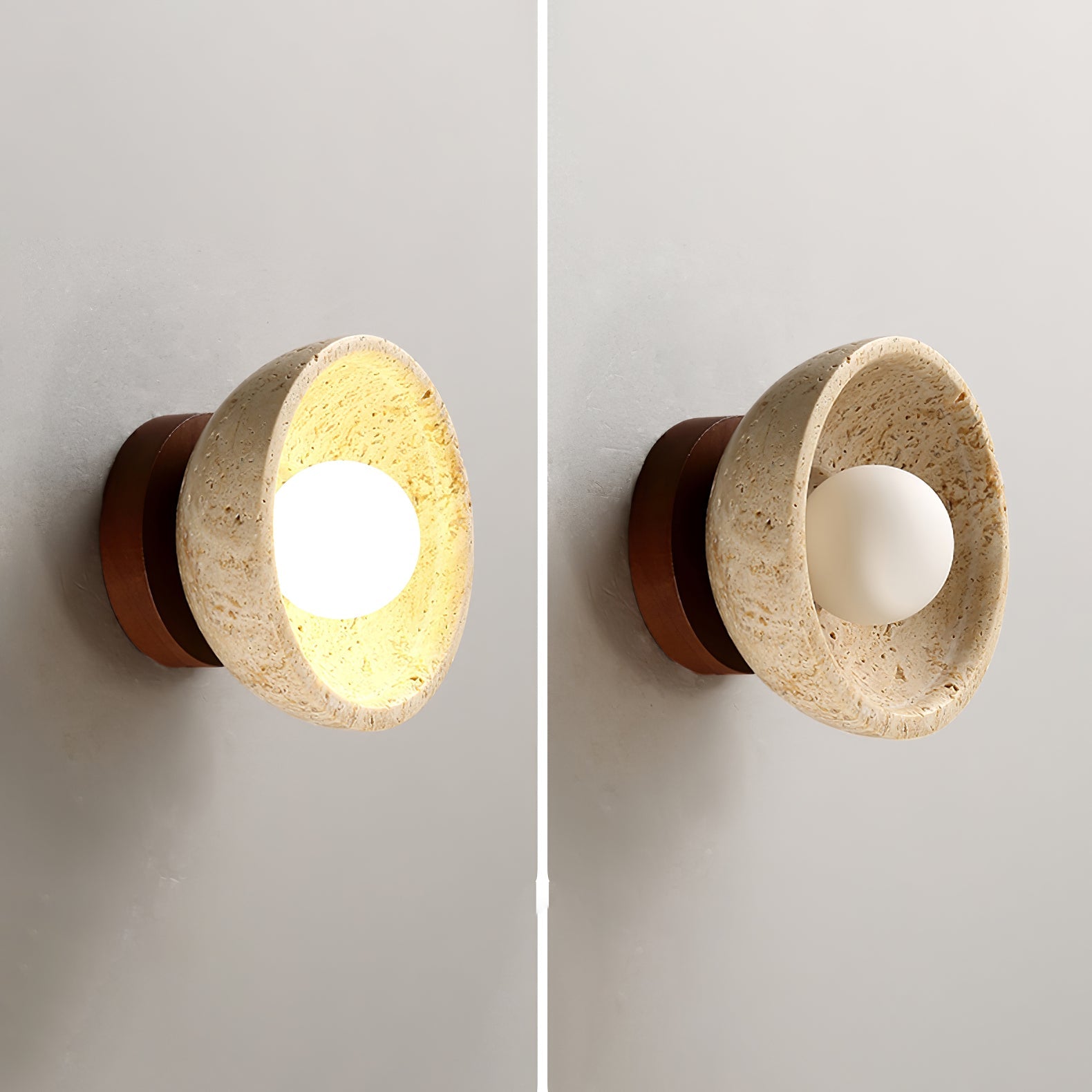 Vacaris Applique Murale Minimaliste en Travertin - Neutralighting