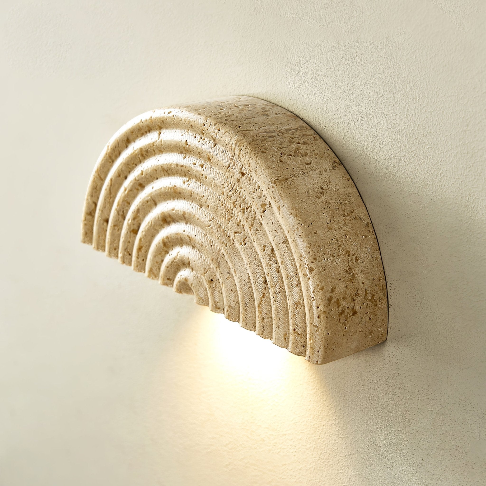 Faro Applique Murale en Travertin Demi-Lune - Neutralighting
