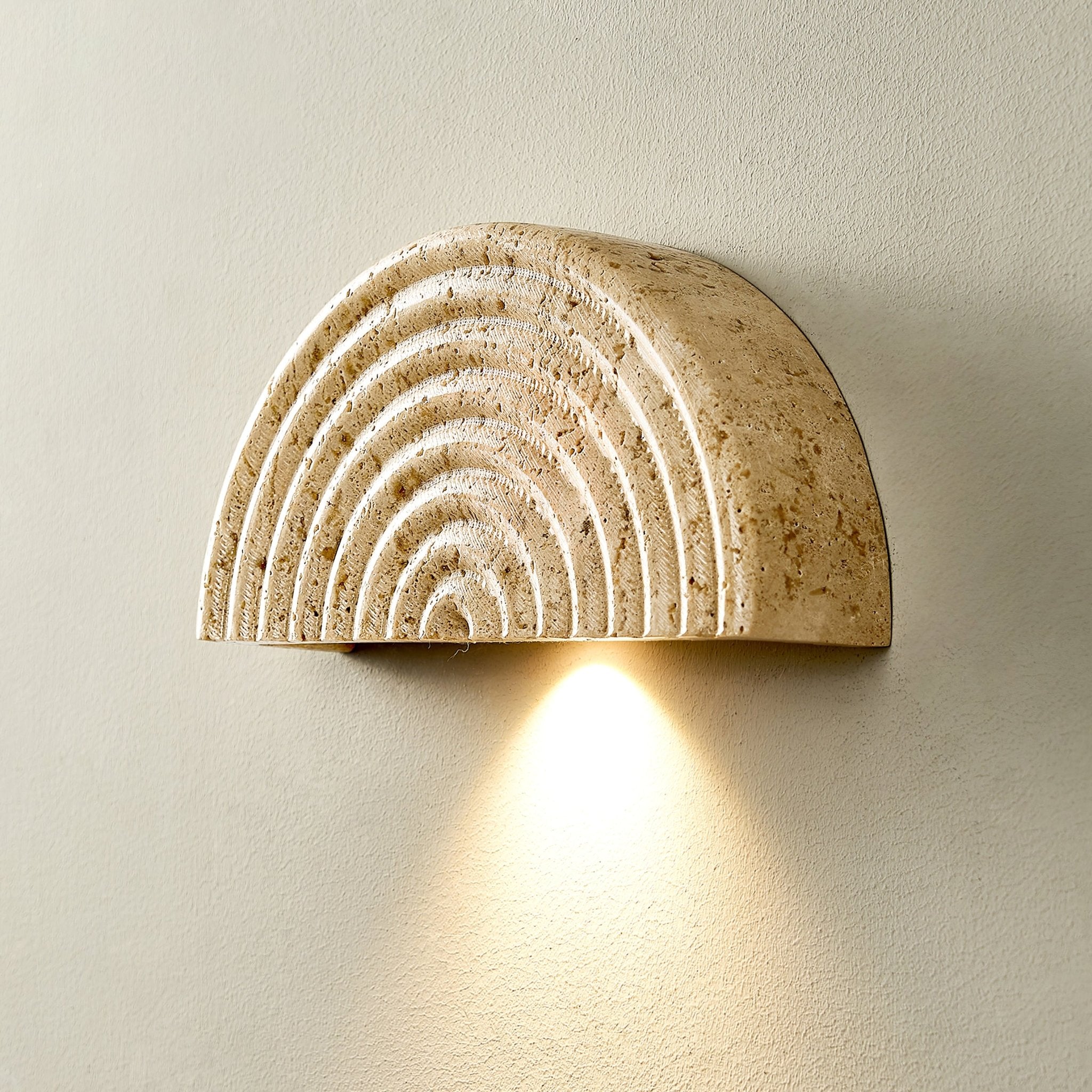 Faro Applique Murale en Travertin Demi-Lune - Neutralighting