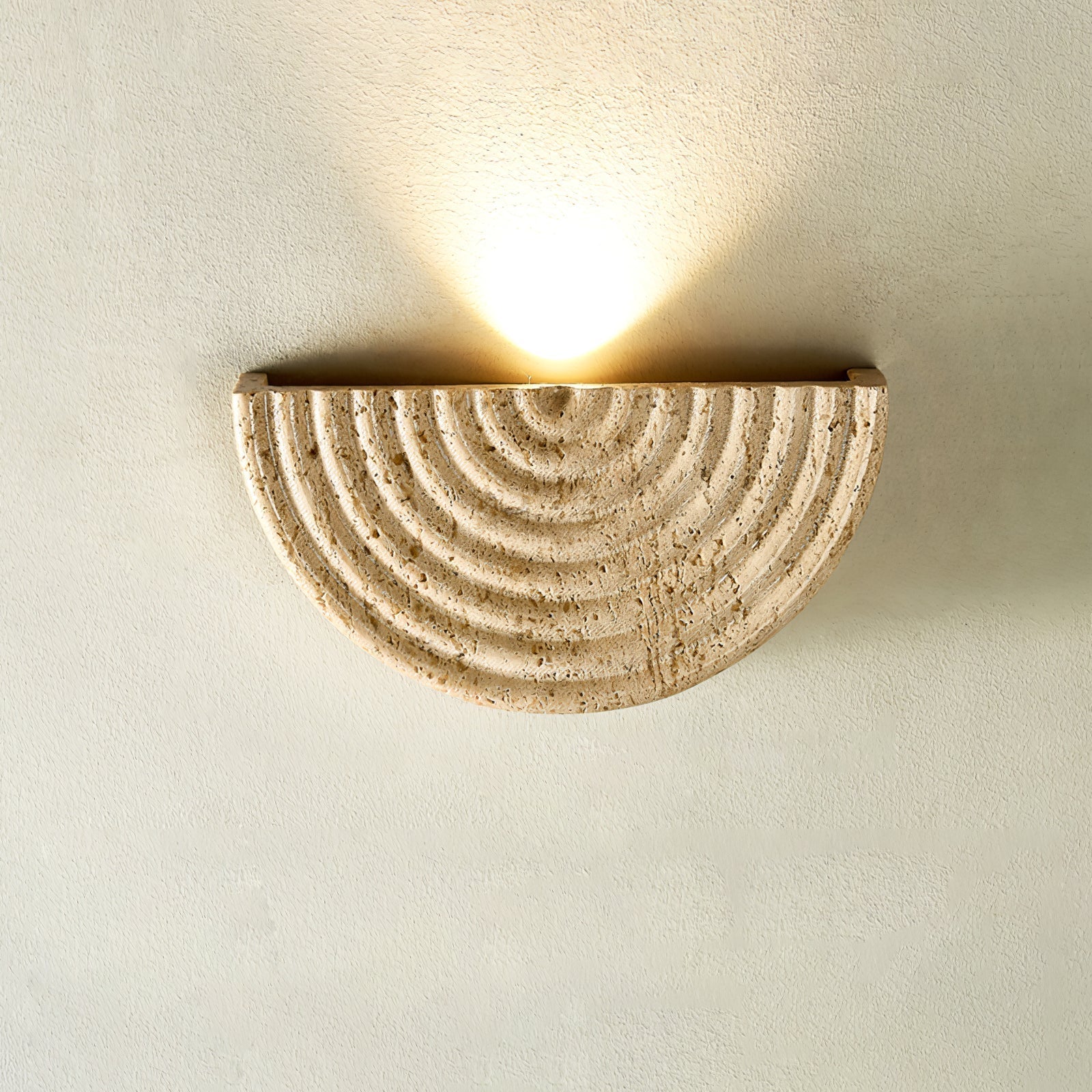 Faro Applique Murale en Travertin Demi-Lune - Neutralighting