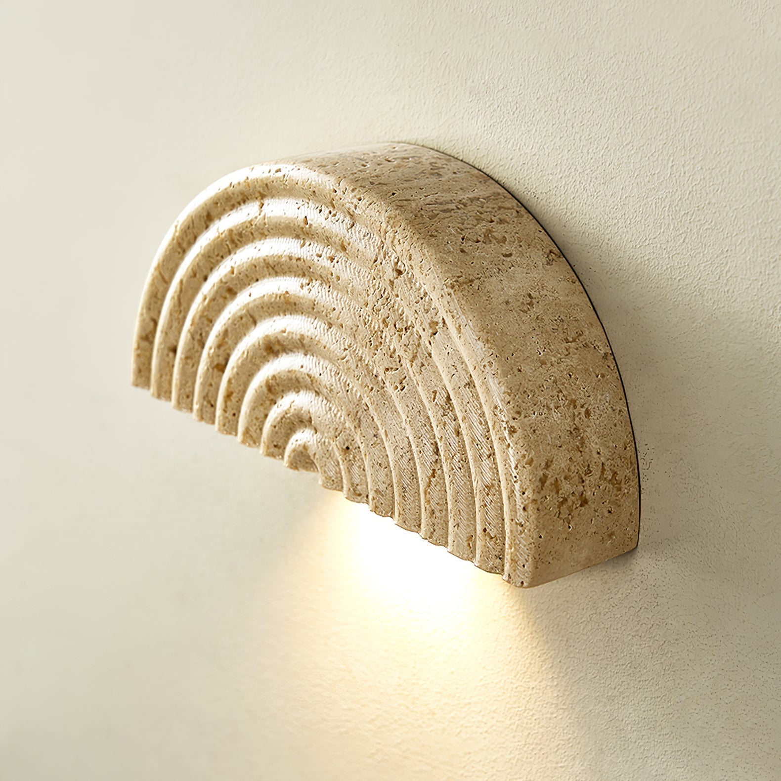 Faro Applique Murale en Travertin Demi-Lune - Neutralighting
