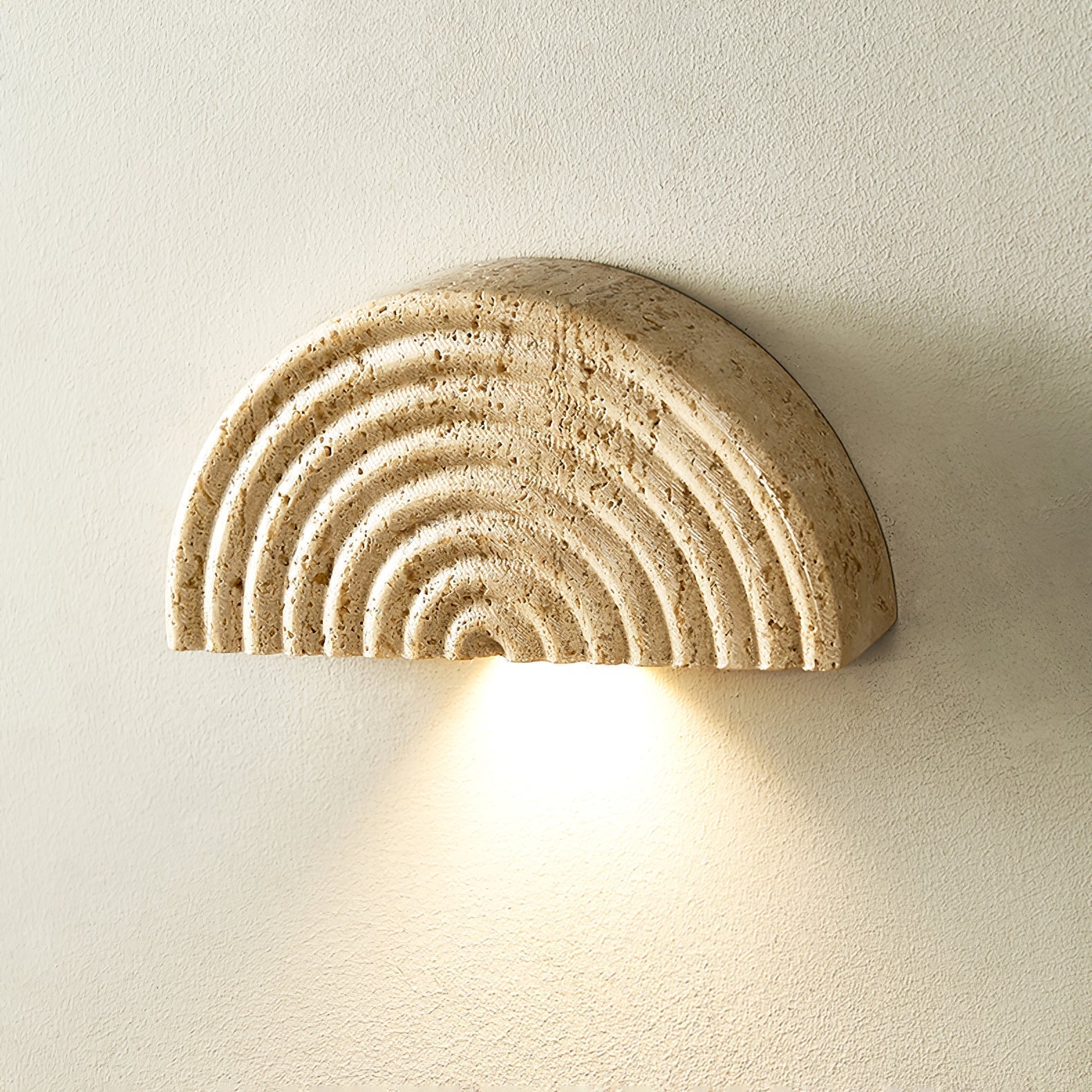 Faro Applique Murale en Travertin Demi-Lune - Neutralighting