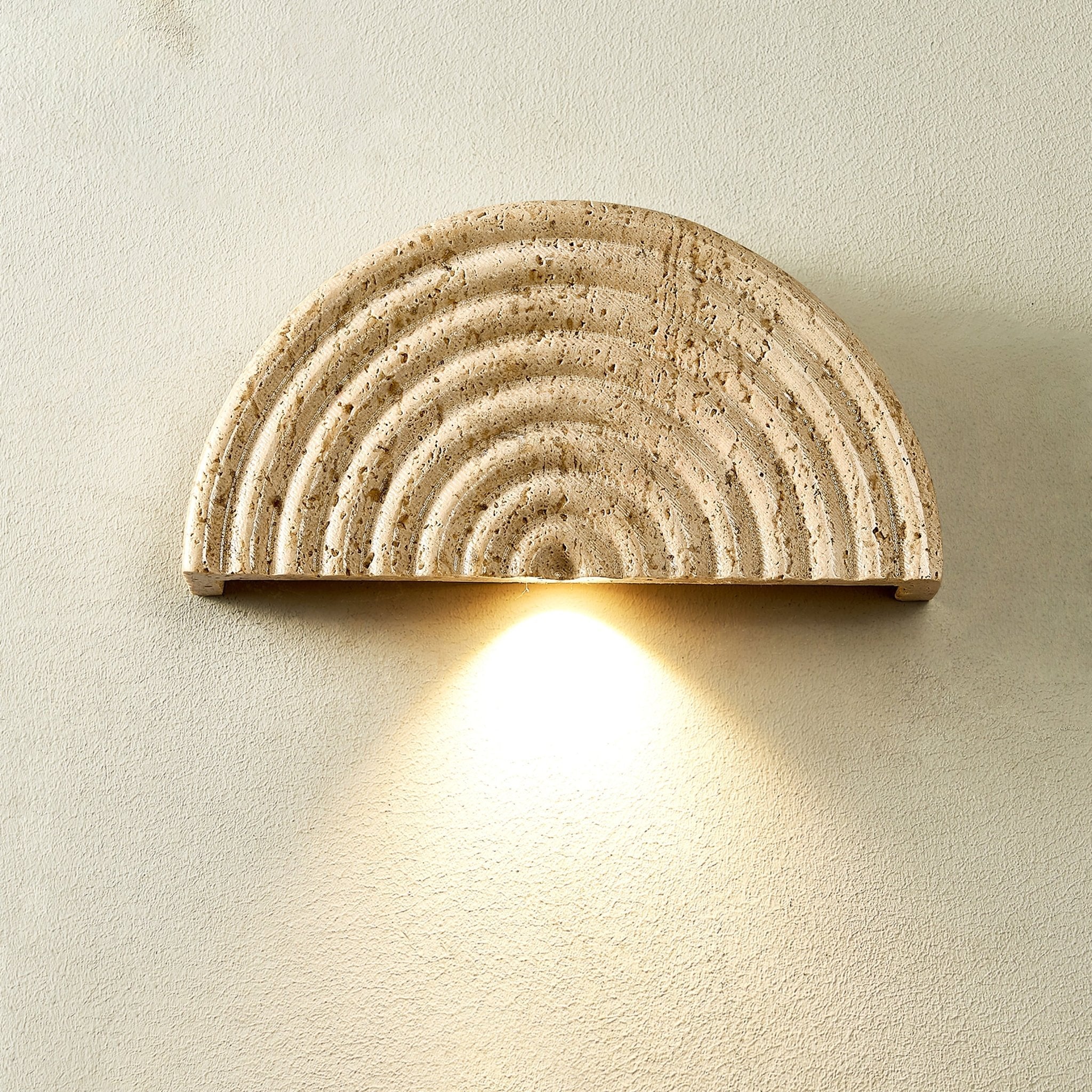 Faro Applique Murale en Travertin Demi-Lune - Neutralighting