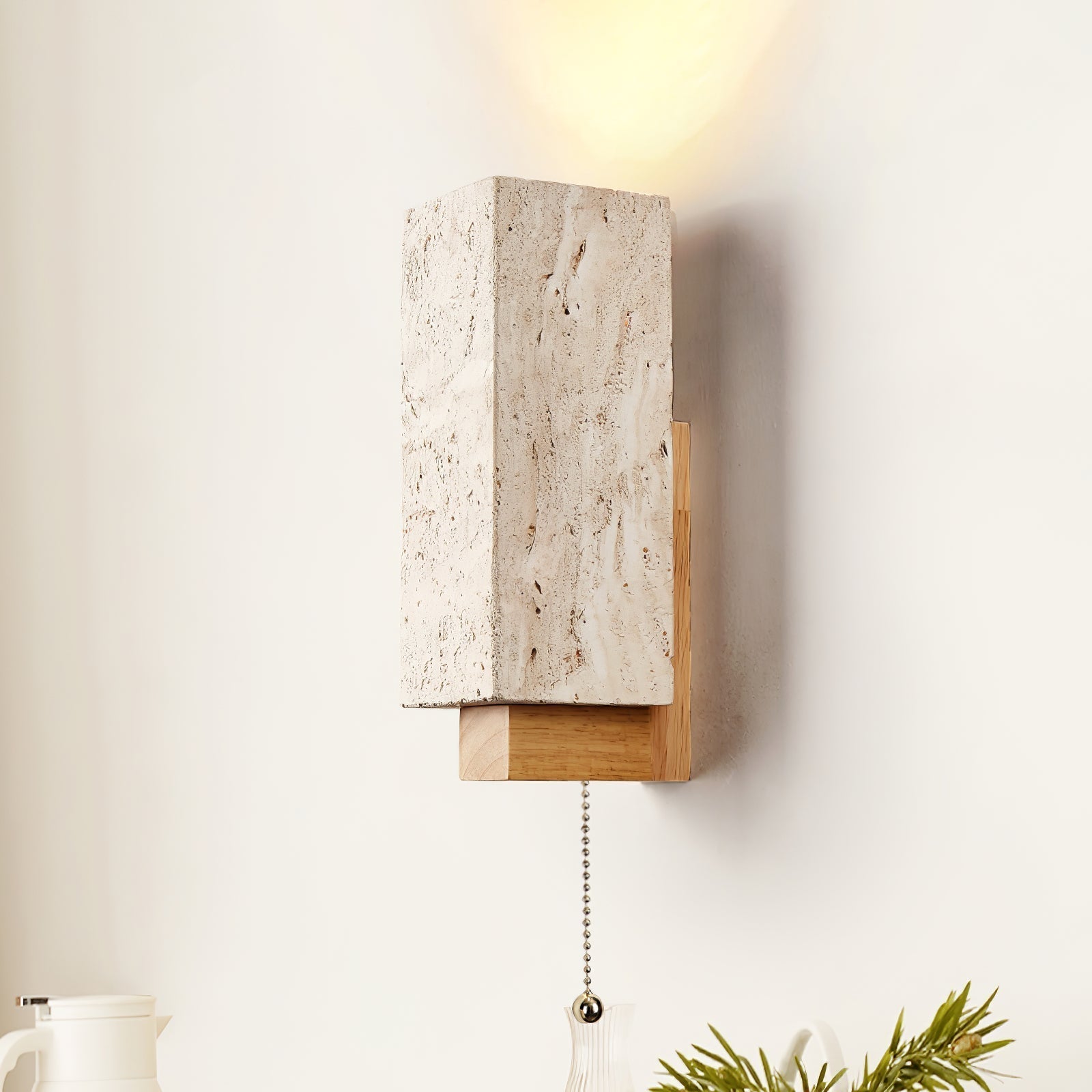 Elsoran Applique Murale Bloc Minimaliste en Travertin - Neutralighting