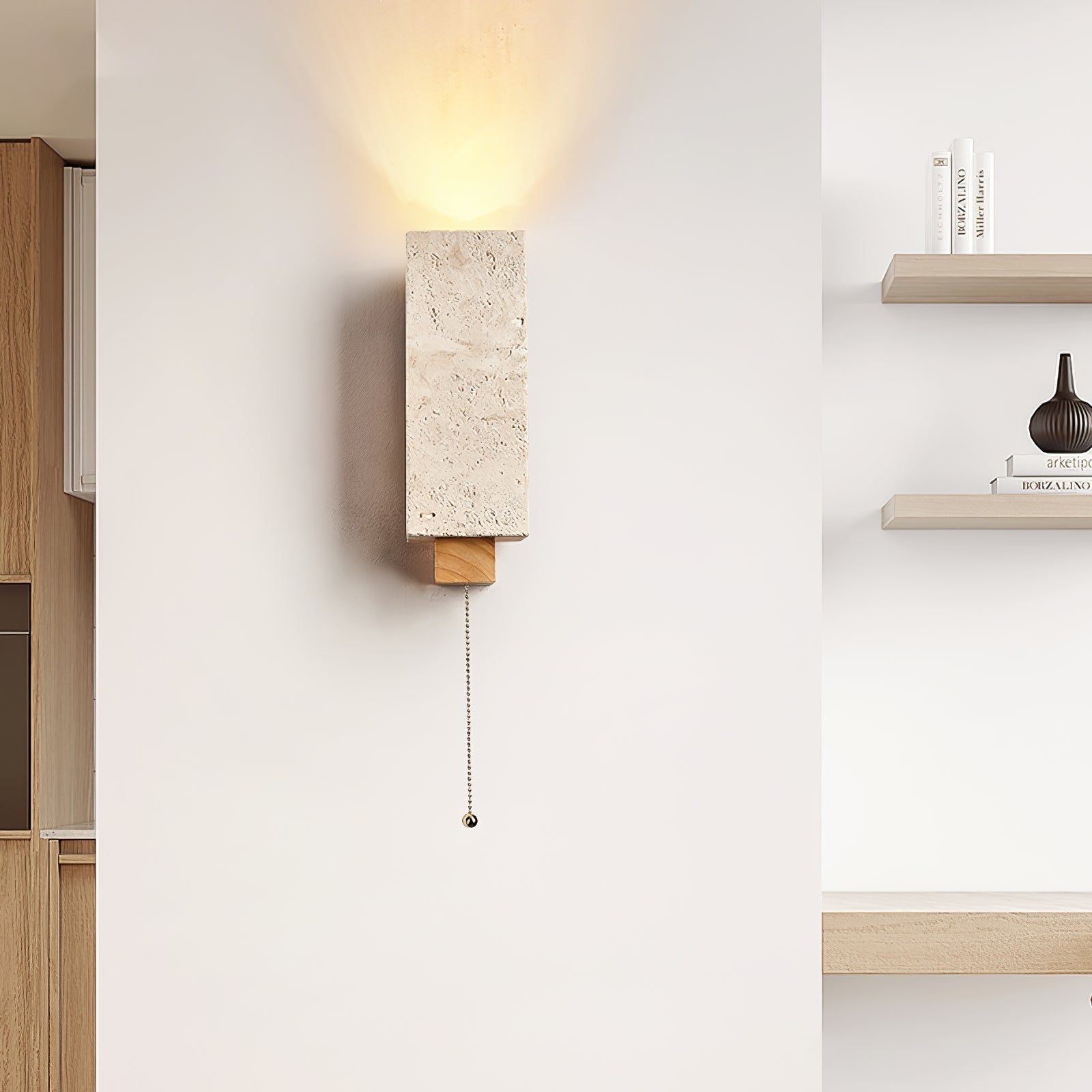 Elsoran Applique Murale Bloc Minimaliste en Travertin - Neutralighting