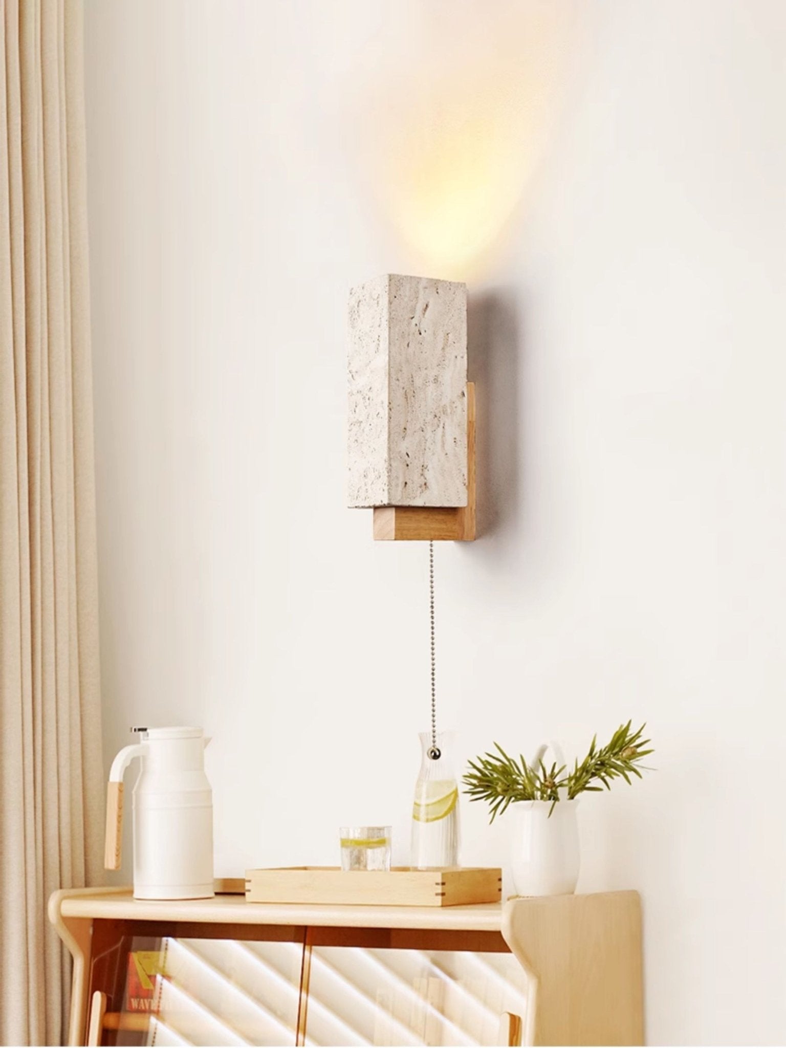 Elsoran Applique Murale Bloc Minimaliste en Travertin - Neutralighting