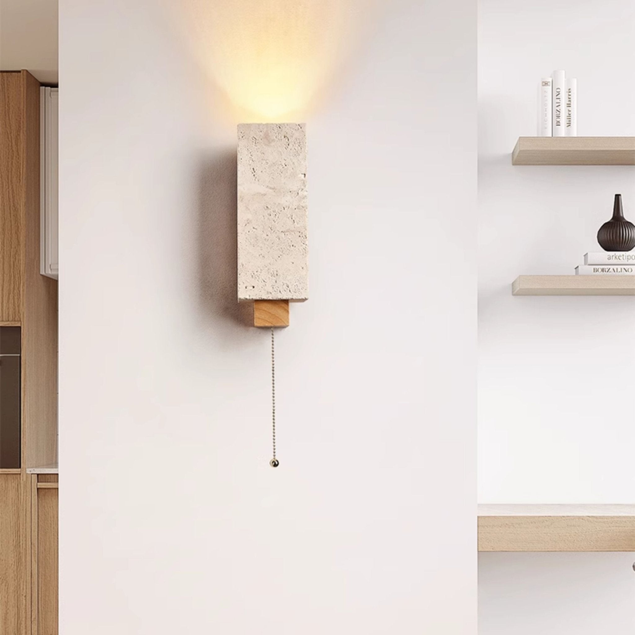 Elsoran Applique Murale Bloc Minimaliste en Travertin - Neutralighting