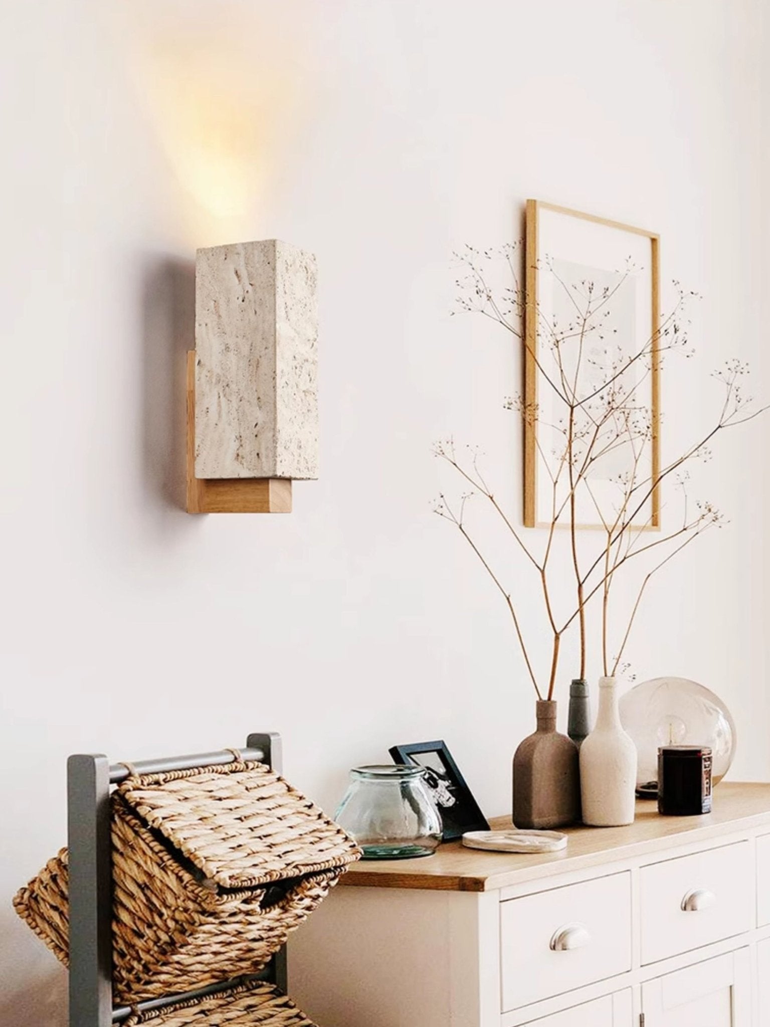 Elsoran Applique Murale Bloc Minimaliste en Travertin - Neutralighting