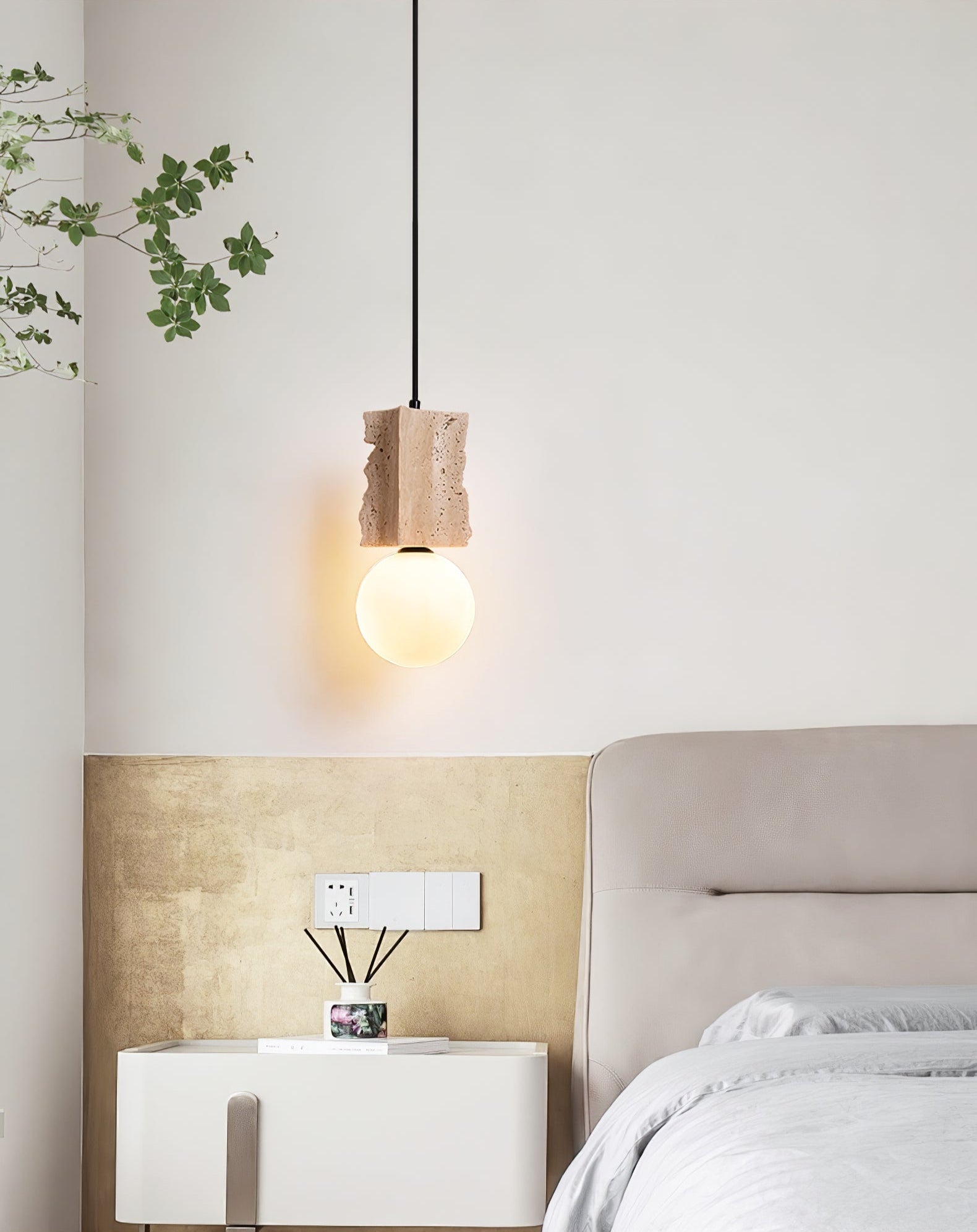 Travertine Raw Edge Pendant Light - Letslighting