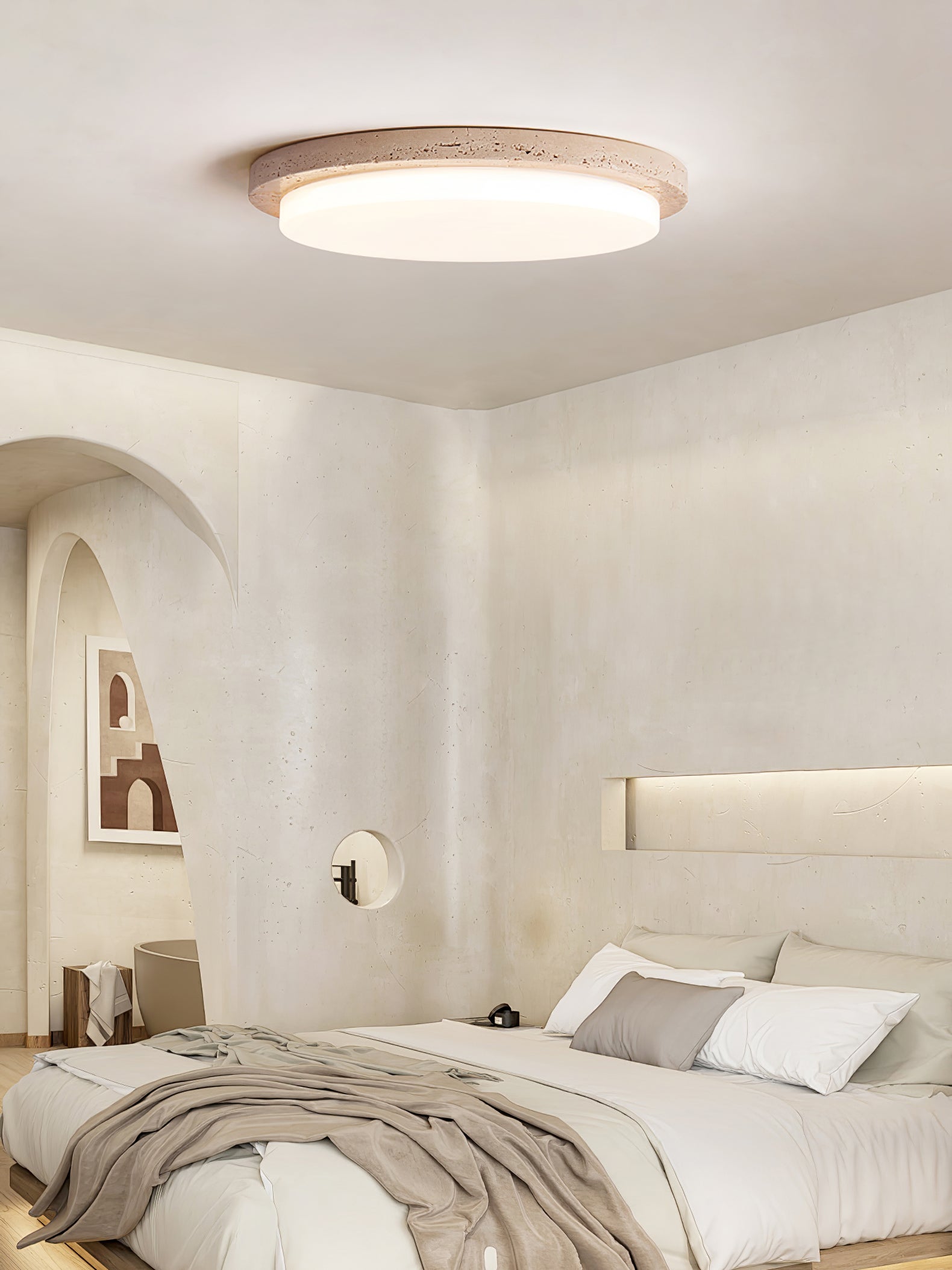 Etala Lisse-Bord Travertin Plafonnier - Neutralighting