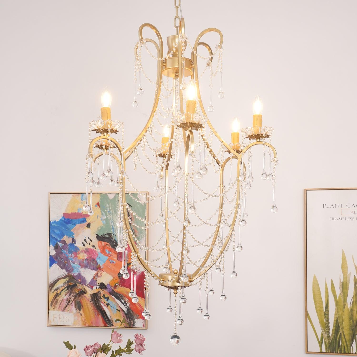 Theresa Lustre Chaînes de Cristal Drapées Vintage - Neutralighting