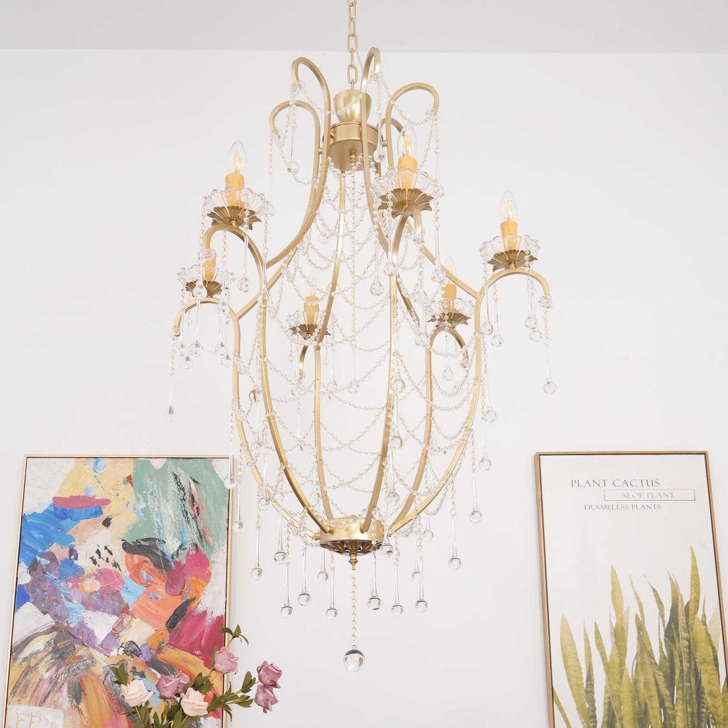 Theresa Lustre Chaînes de Cristal Drapées Vintage - Neutralighting