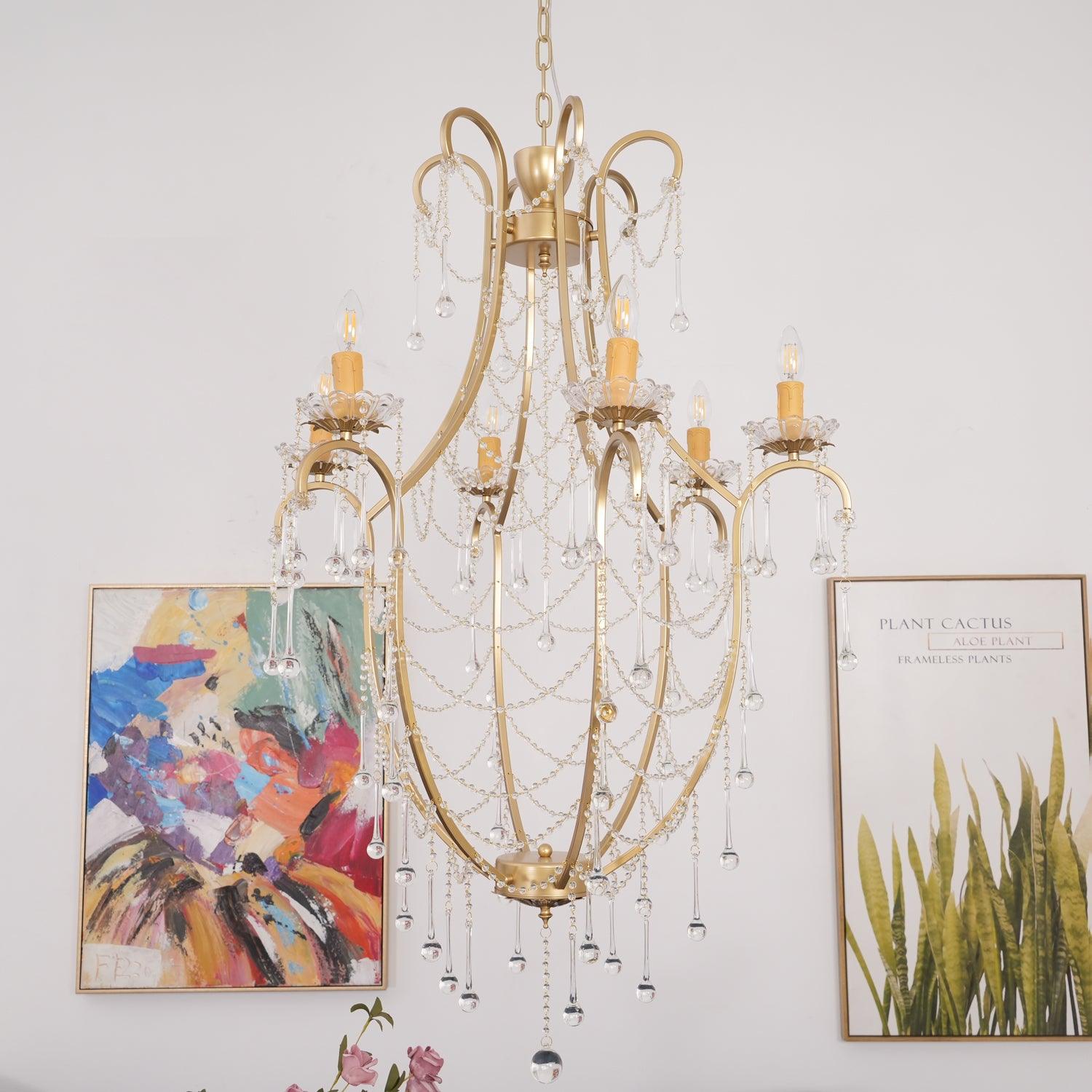 Theresa Lustre Chaînes de Cristal Drapées Vintage - Neutralighting