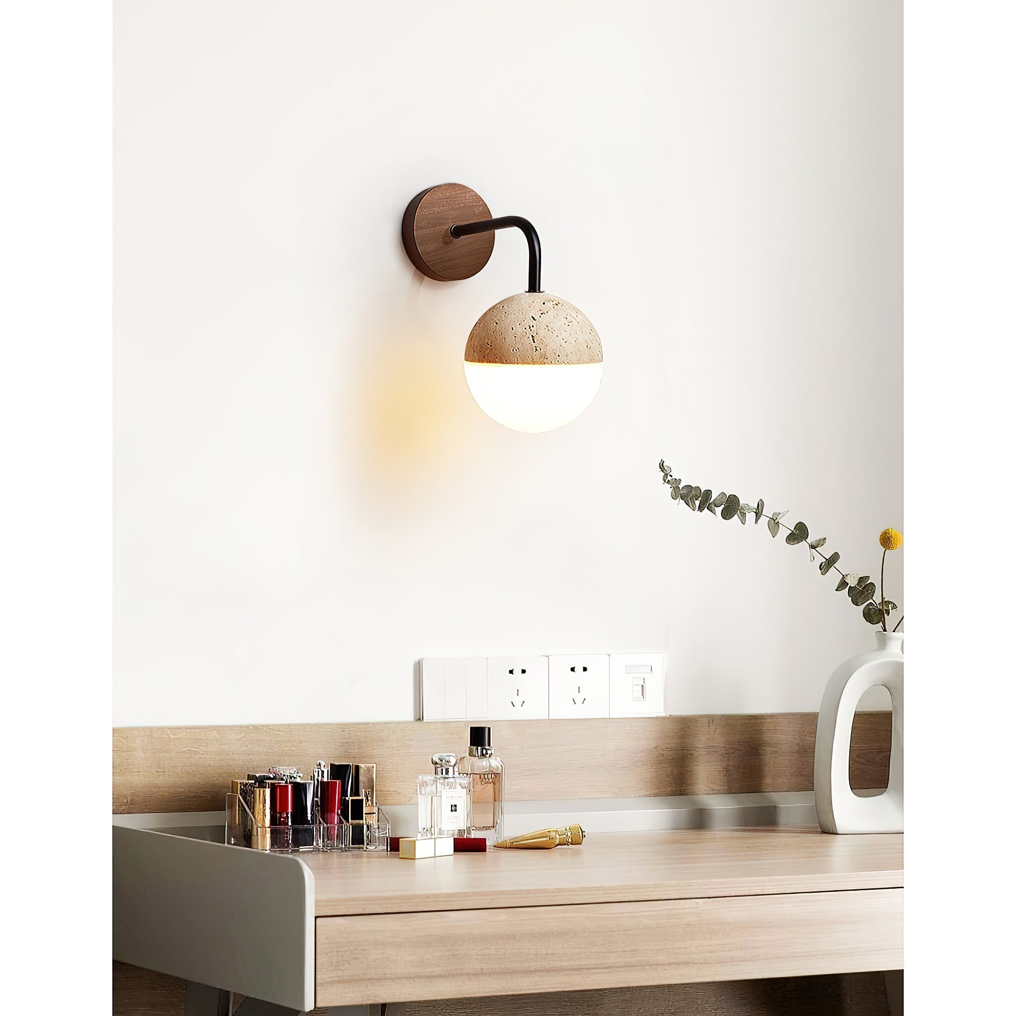 Ivmarila Modern Minimalist Travertine Wall Lamp - Lamp Copper