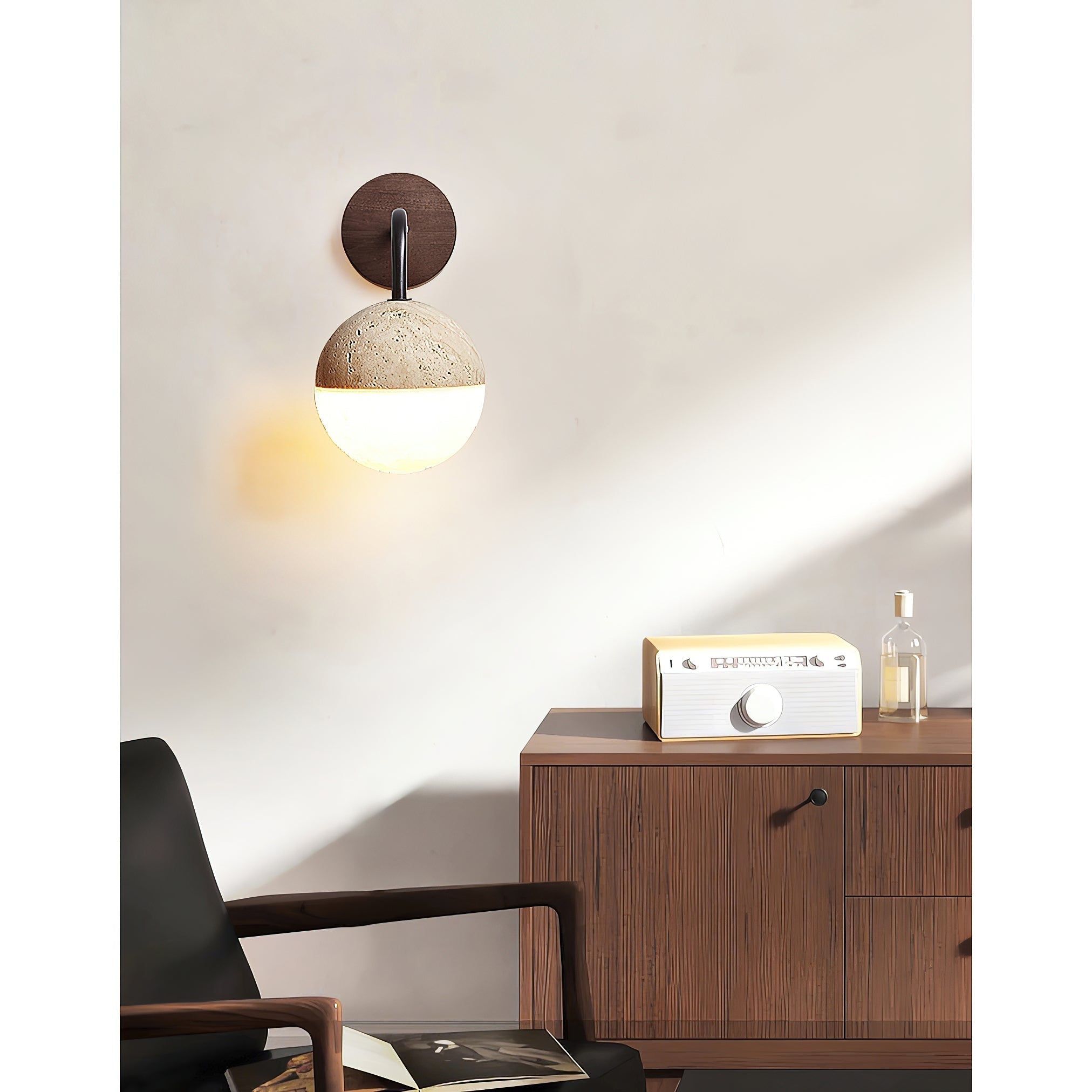 Ivmarila Modern Minimalist Travertine Wall Lamp - Lamp Copper