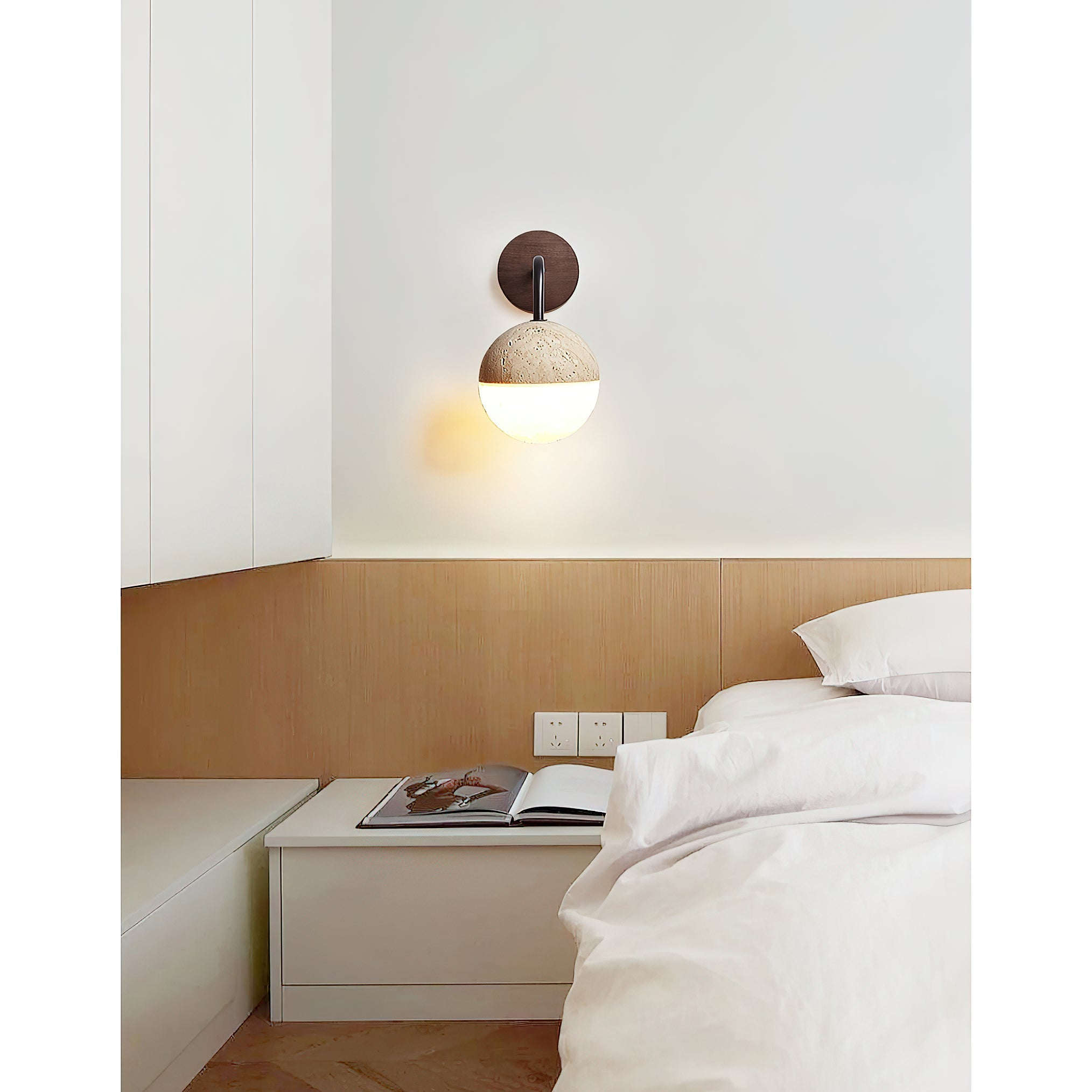 Ivmarila Modern Minimalist Travertine Wall Lamp - Lamp Copper