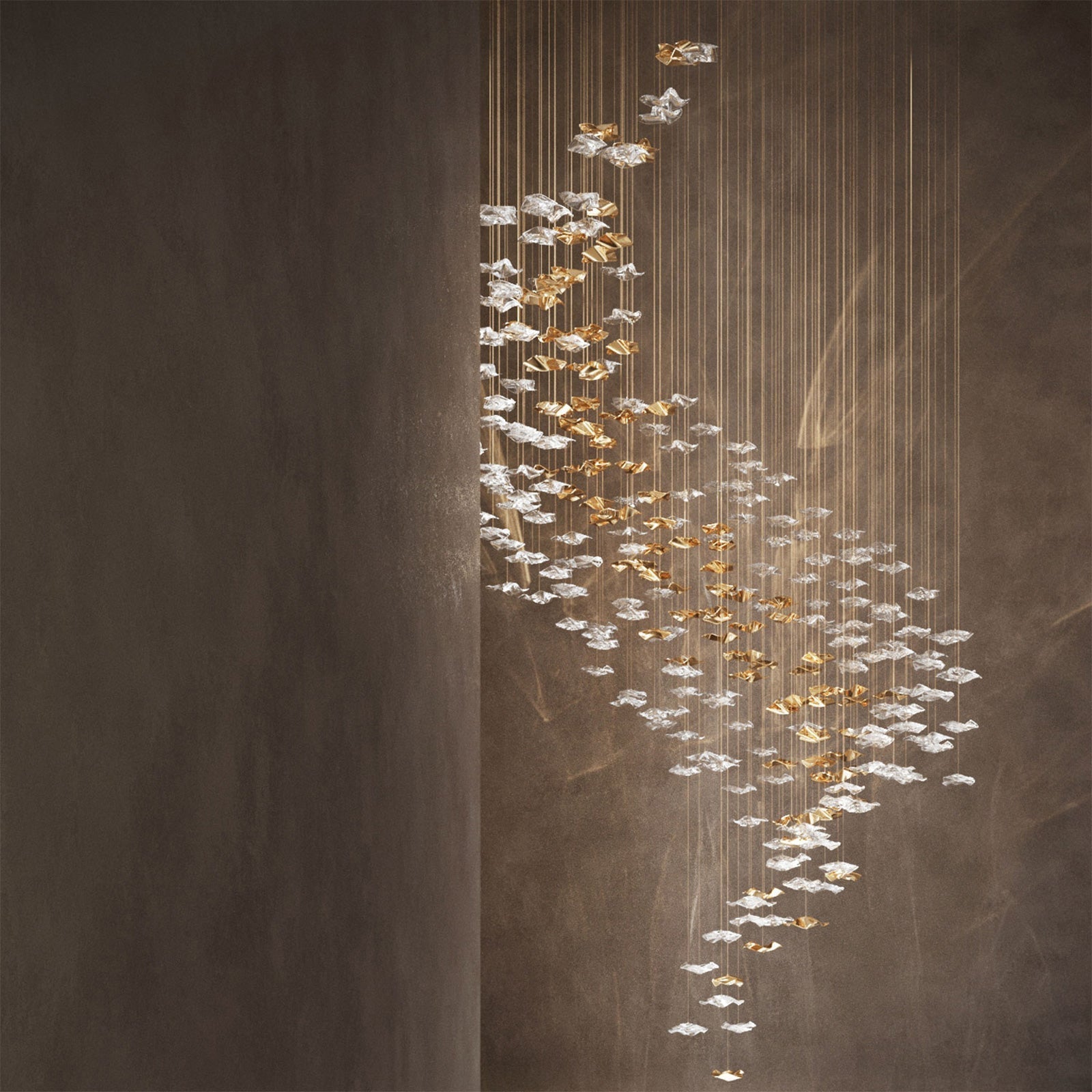 Ulphael Modern Minimalist Art Glass Chandelier - Lamp Copper