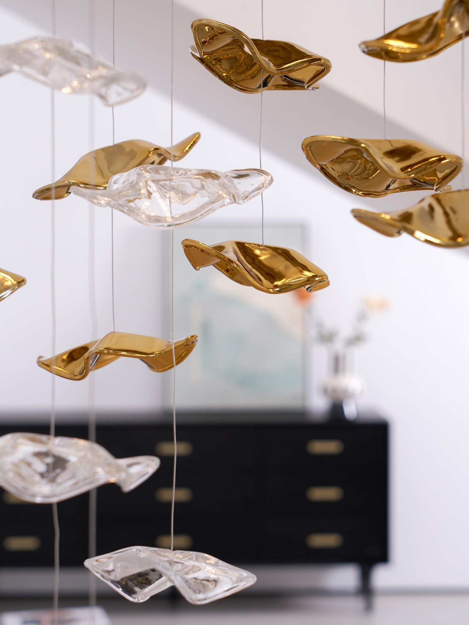 Ulphael Modern Minimalist Art Glass Chandelier - Lamp Copper