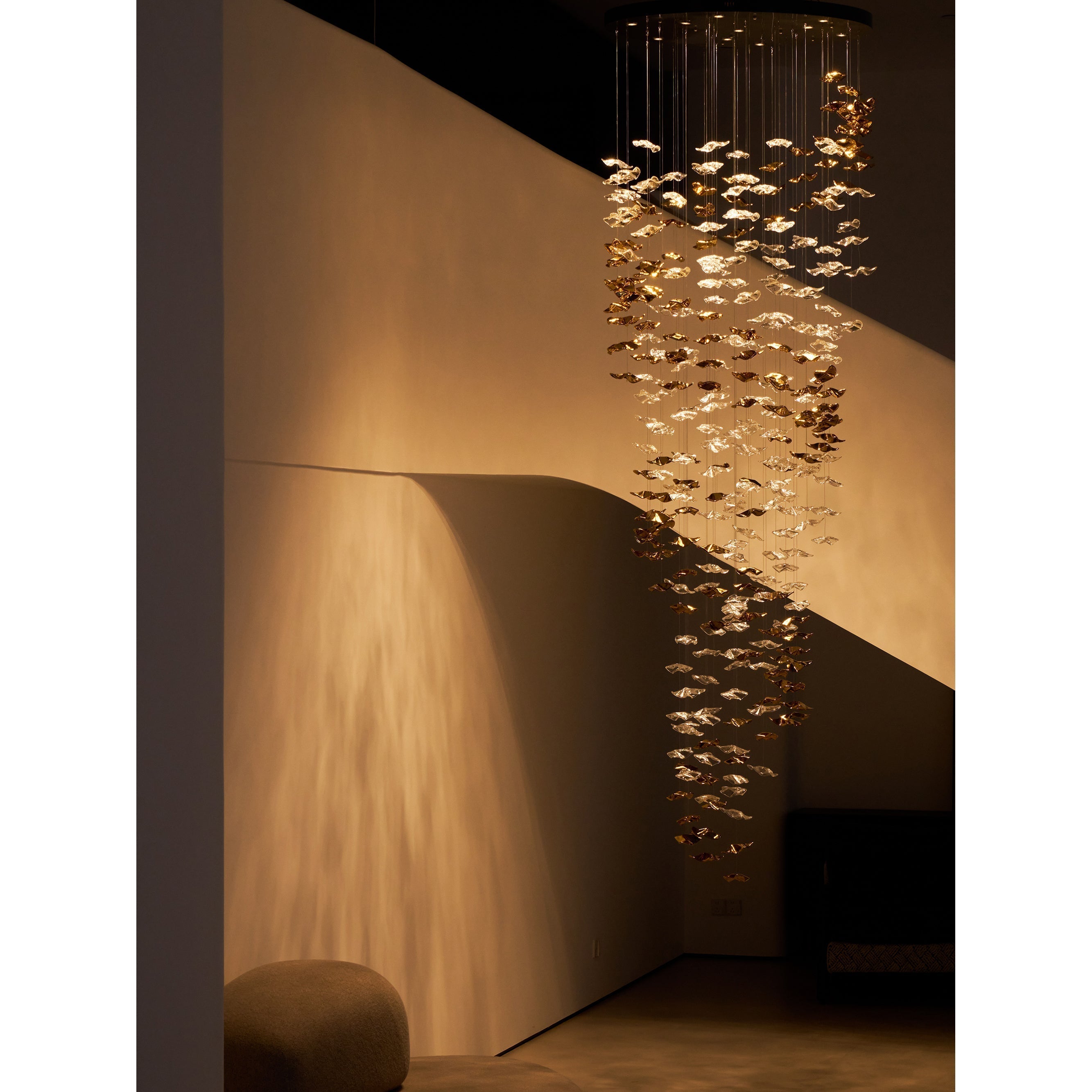 Ulphael Modern Minimalist Art Glass Chandelier - Lamp Copper