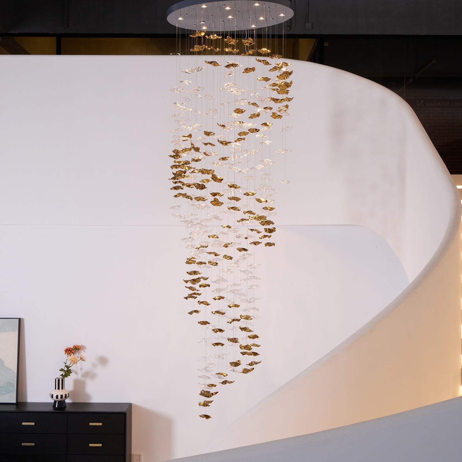 Ulphael Modern Minimalist Art Glass Chandelier - Lamp Copper