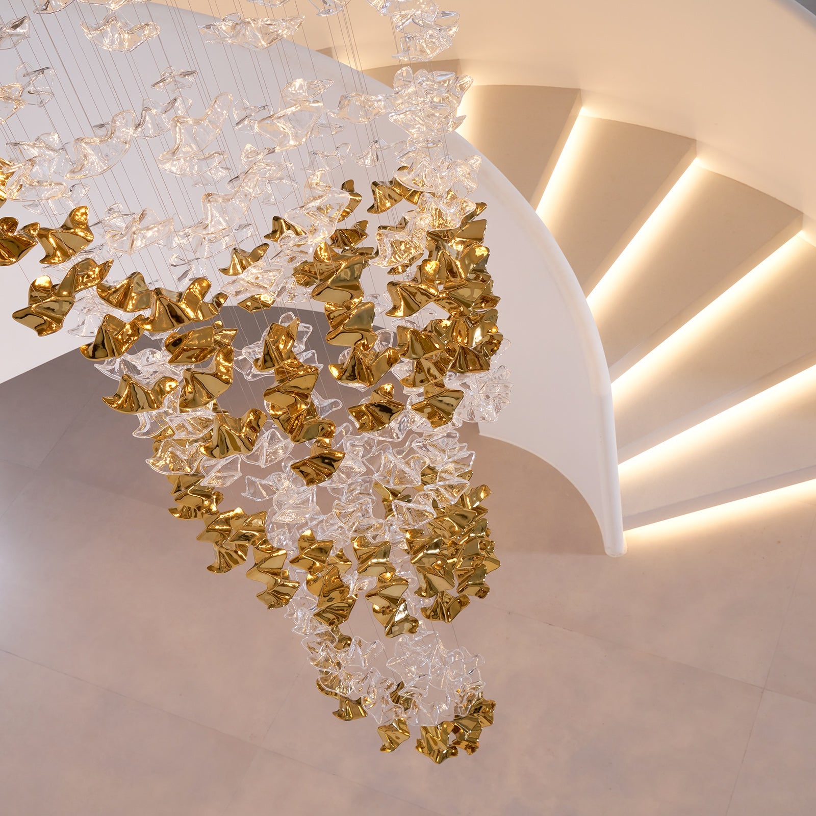 Ulphael Modern Minimalist Art Glass Chandelier - Lamp Copper