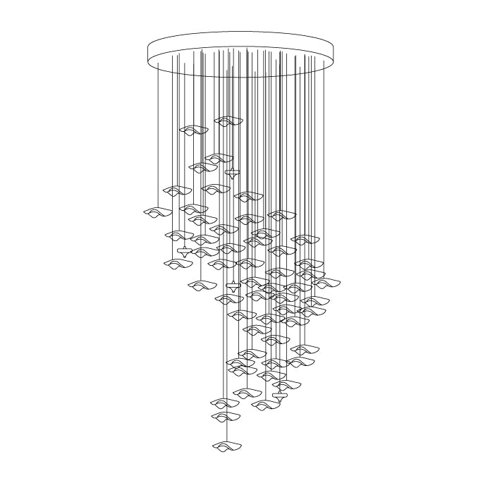 Ulphael Modern Minimalist Art Glass Chandelier - Lamp Copper